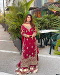 Party Wear Look Suit Set With Embroidery Sequence Work