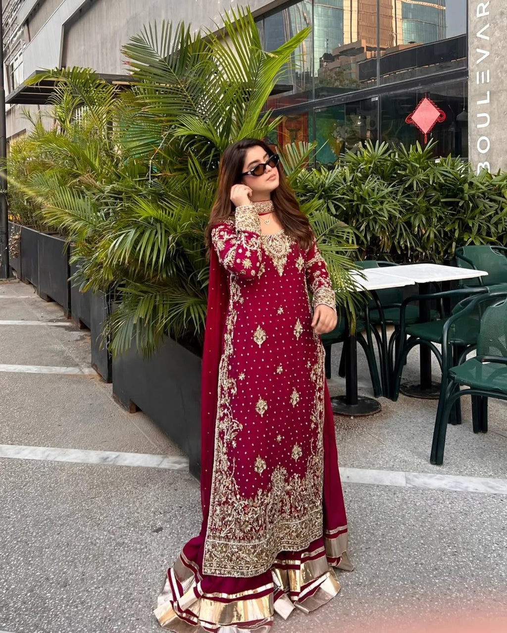 Party Wear Look Suit Set With Embroidery Sequence Work