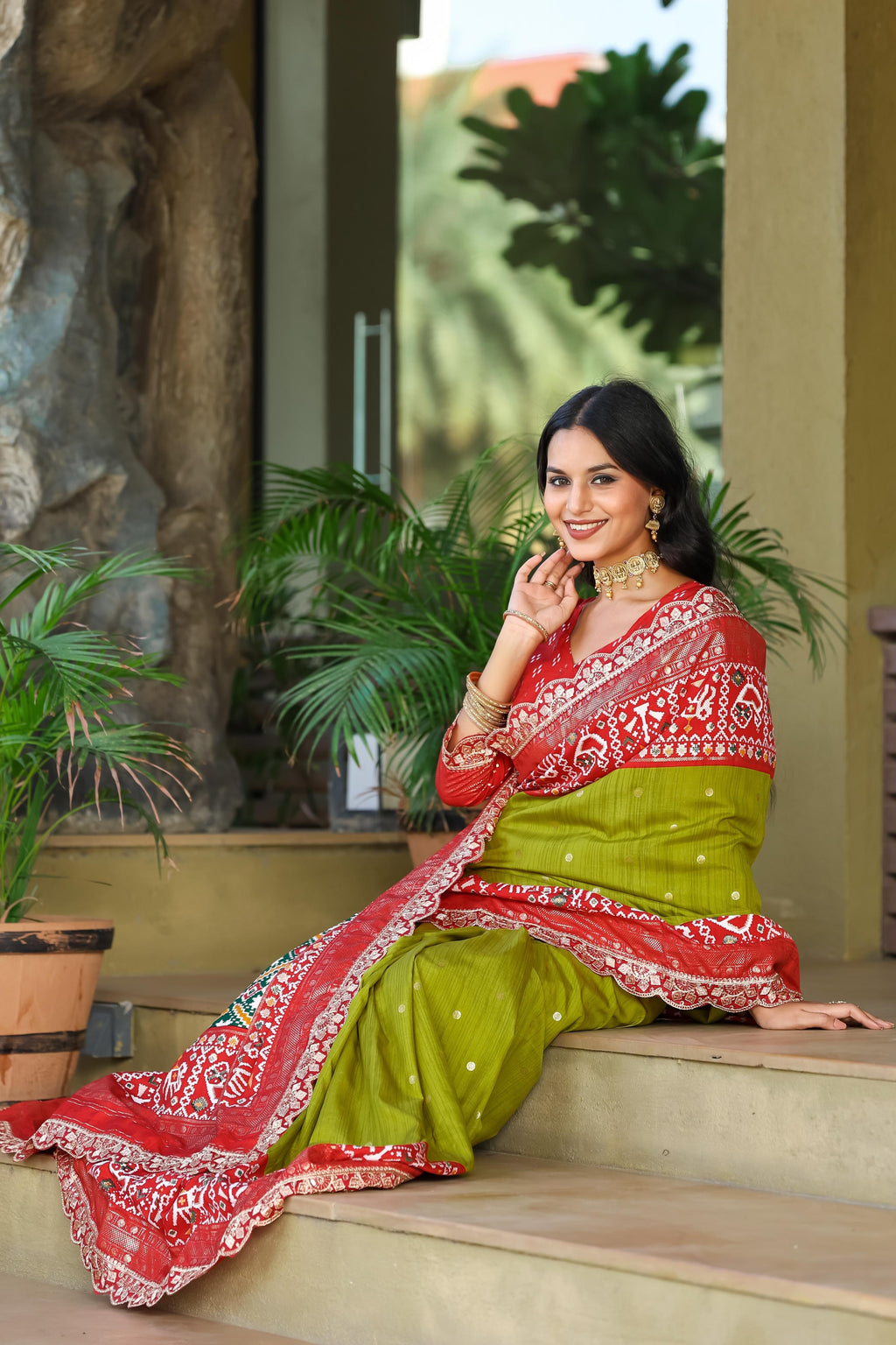 Beautiful Saree With Embroidery & Sequence Lace Border