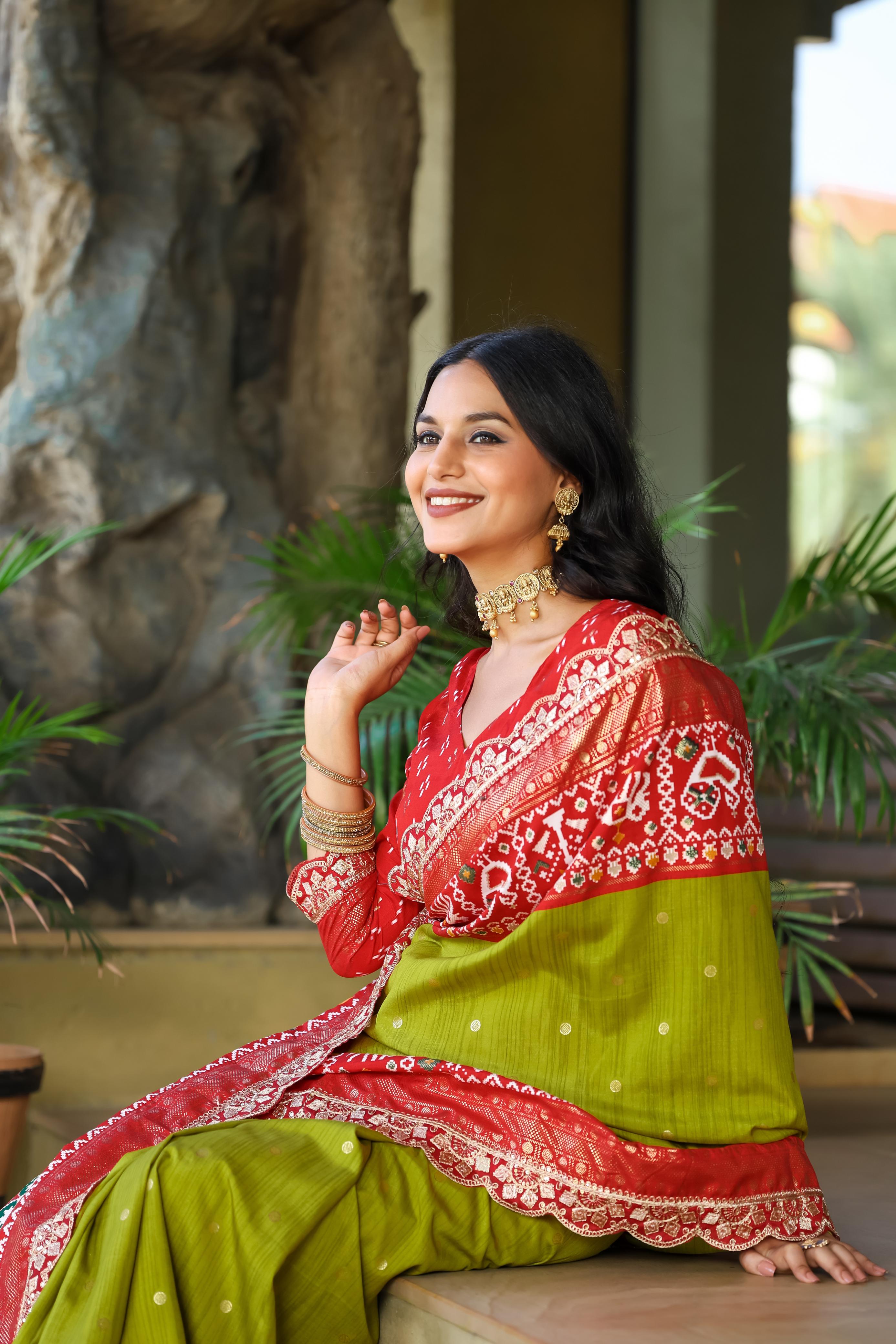 Beautiful Saree With Embroidery & Sequence Lace Border