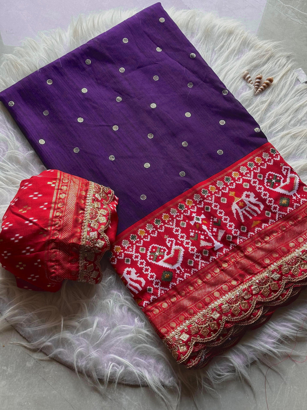 Beautiful Saree With Embroidery & Sequence Lace Border