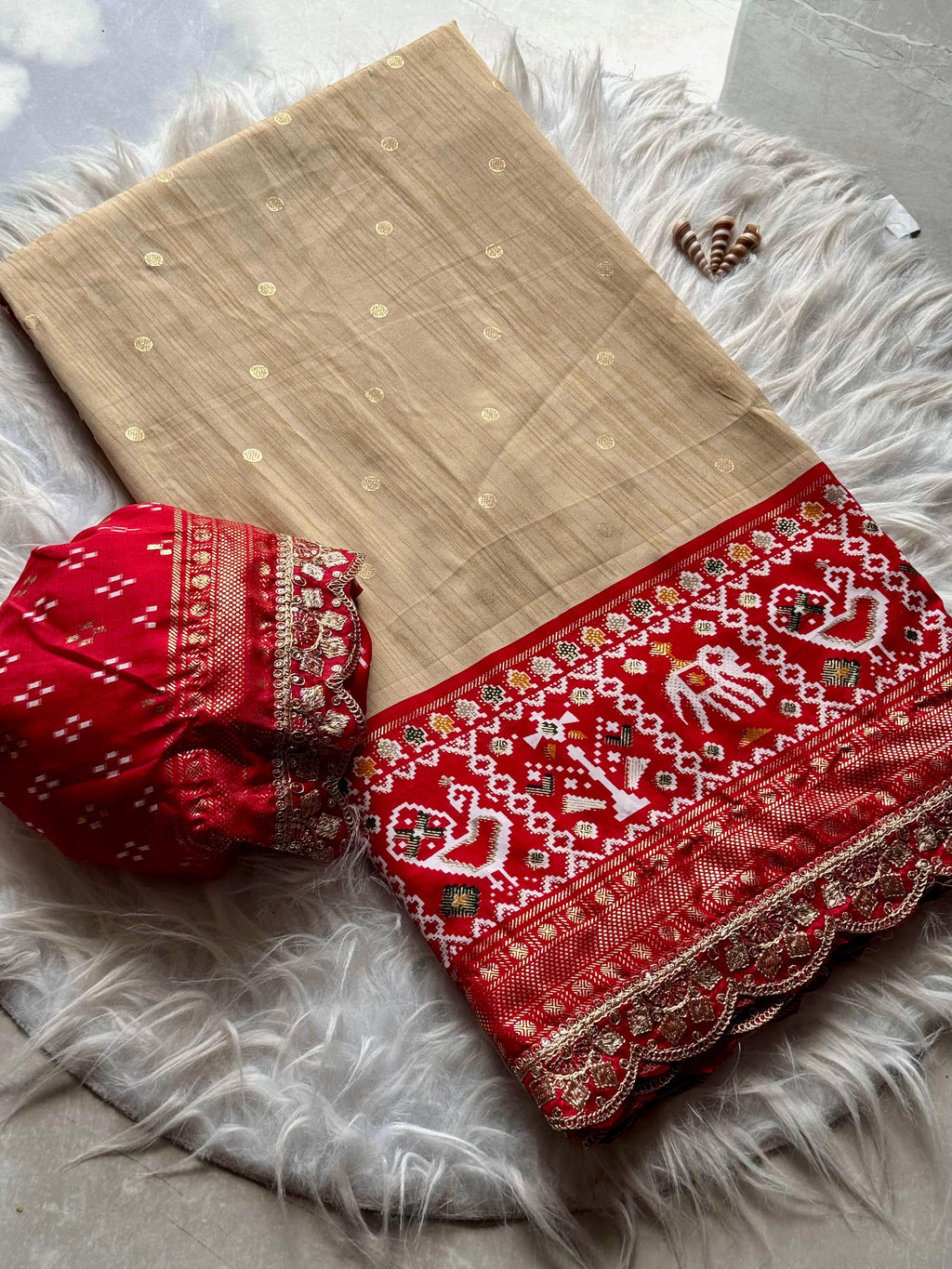 Beautiful Saree With Embroidery & Sequence Lace Border