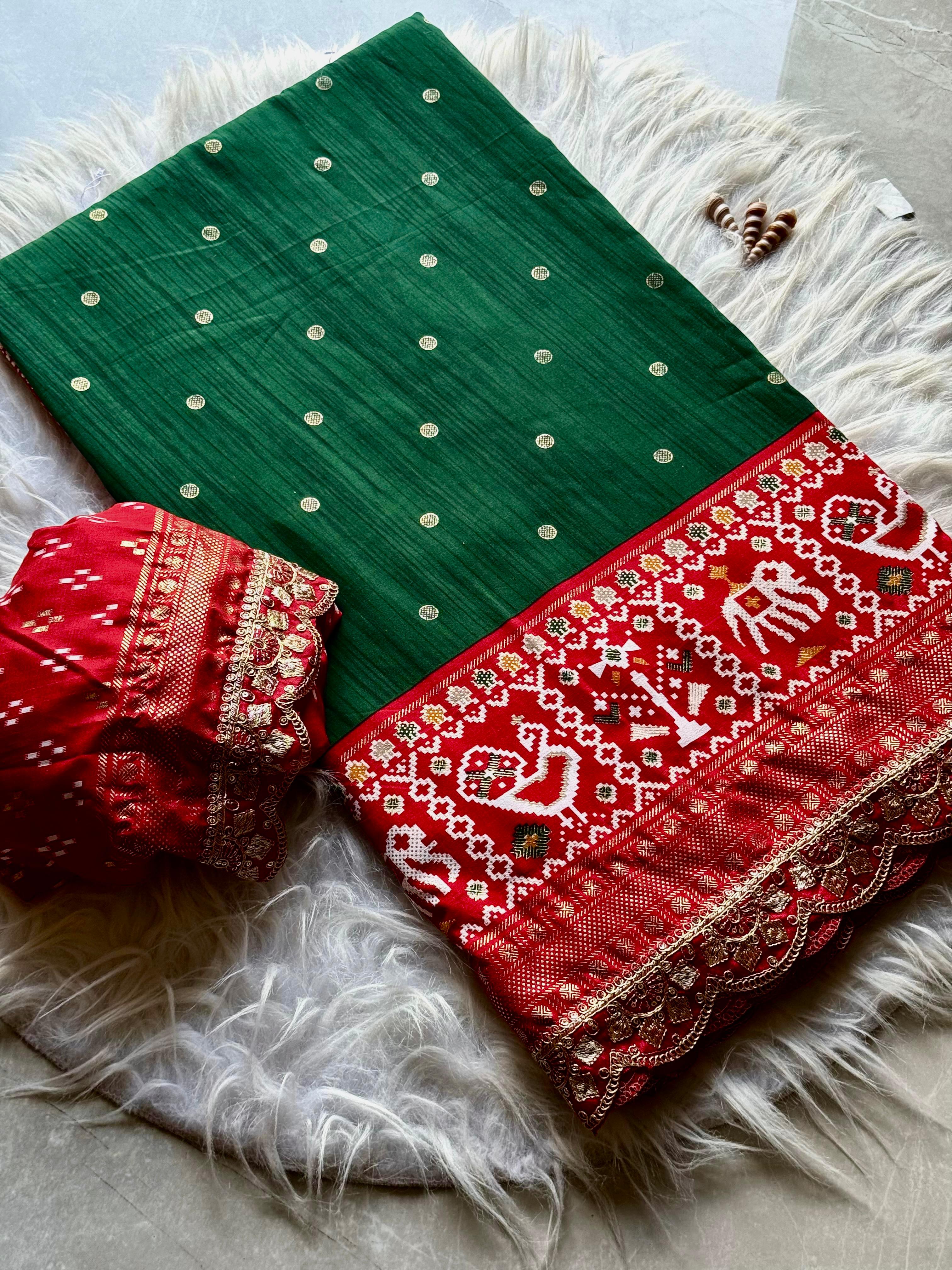 Beautiful Saree With Embroidery & Sequence Lace Border