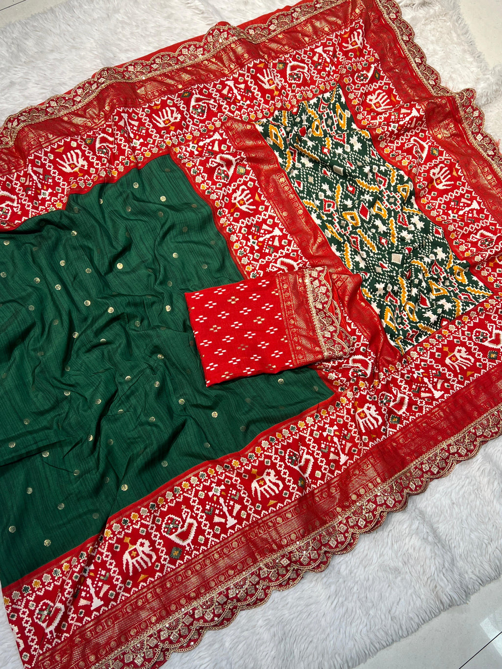 Beautiful Saree With Embroidery & Sequence Lace Border