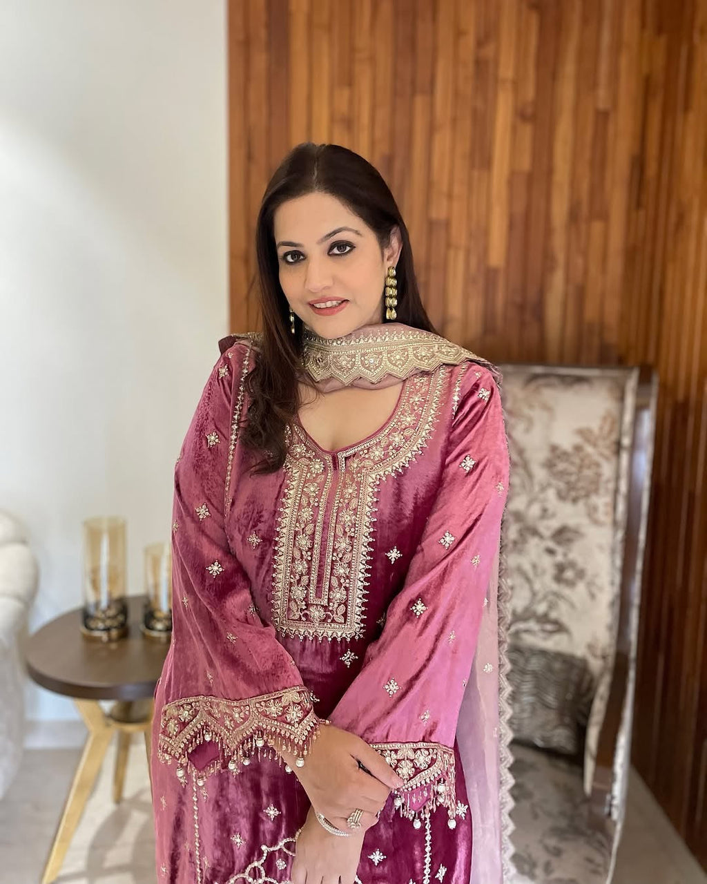 Designer Look Top-Dupatta And Bottom With Heavy Embroidery Sequence Work