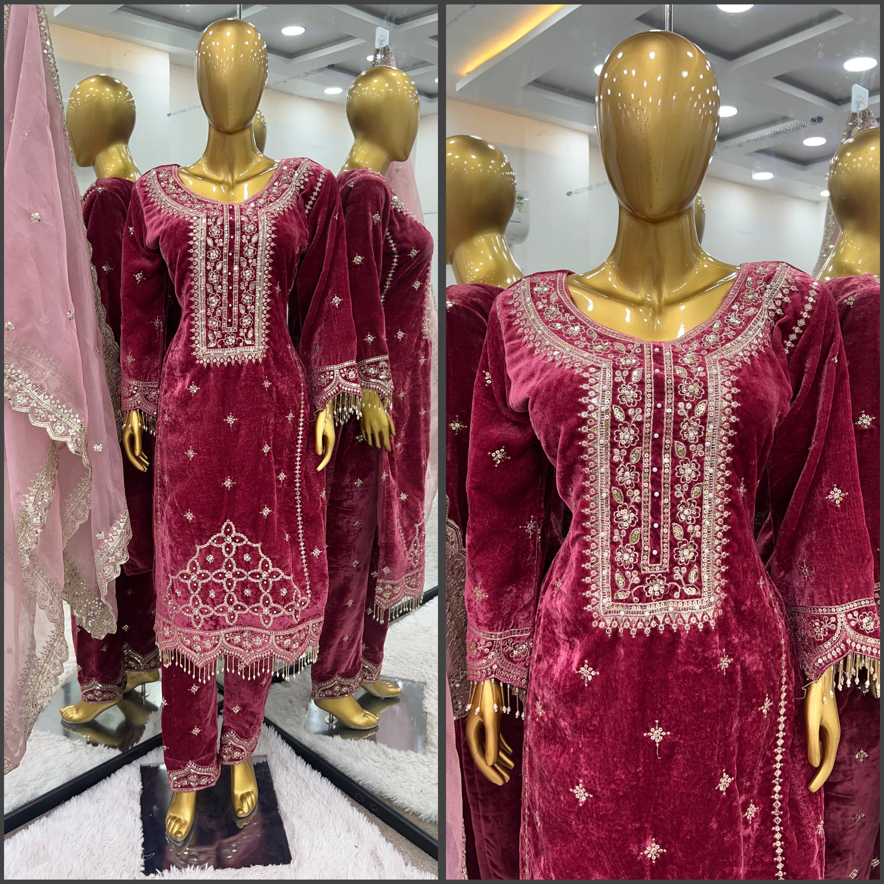 Designer Look Top-Dupatta And Bottom With Heavy Embroidery Sequence Work