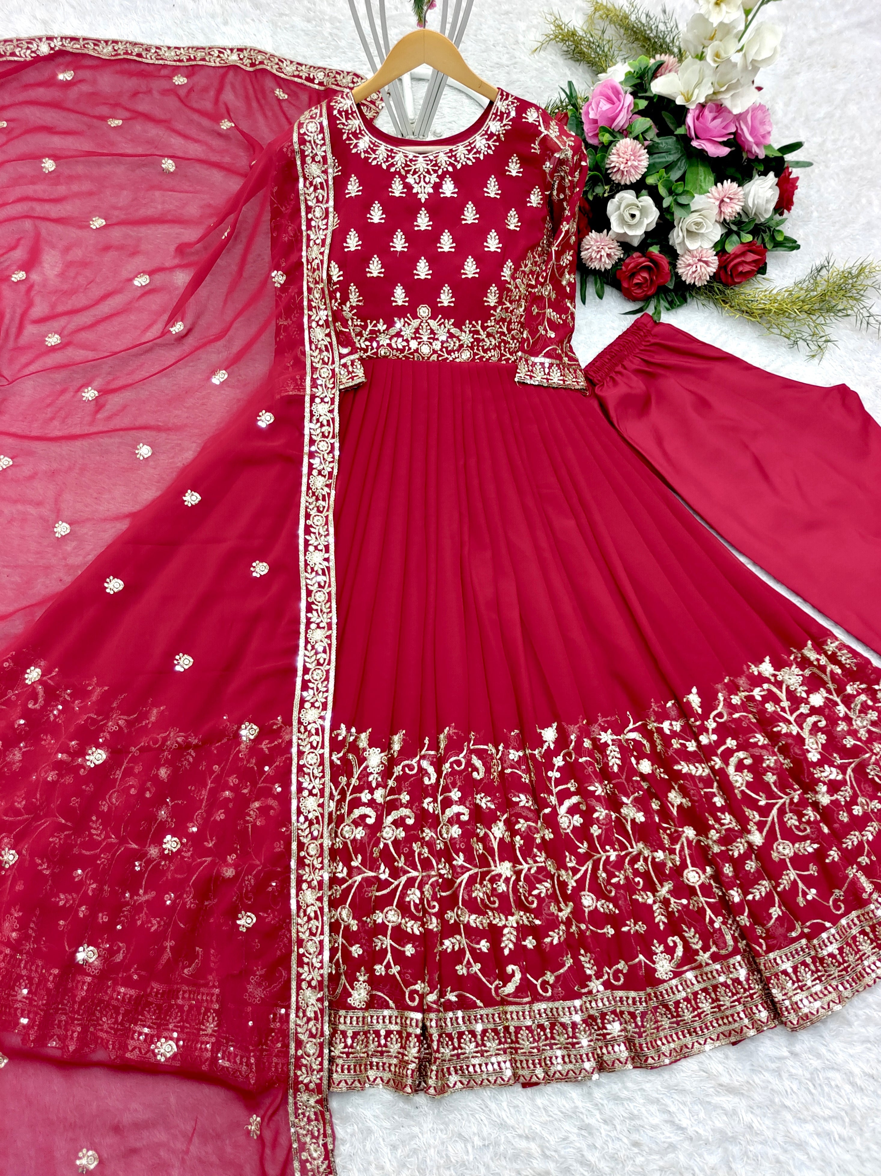Beautiful Party Wear Gown -Pent And Dupatta