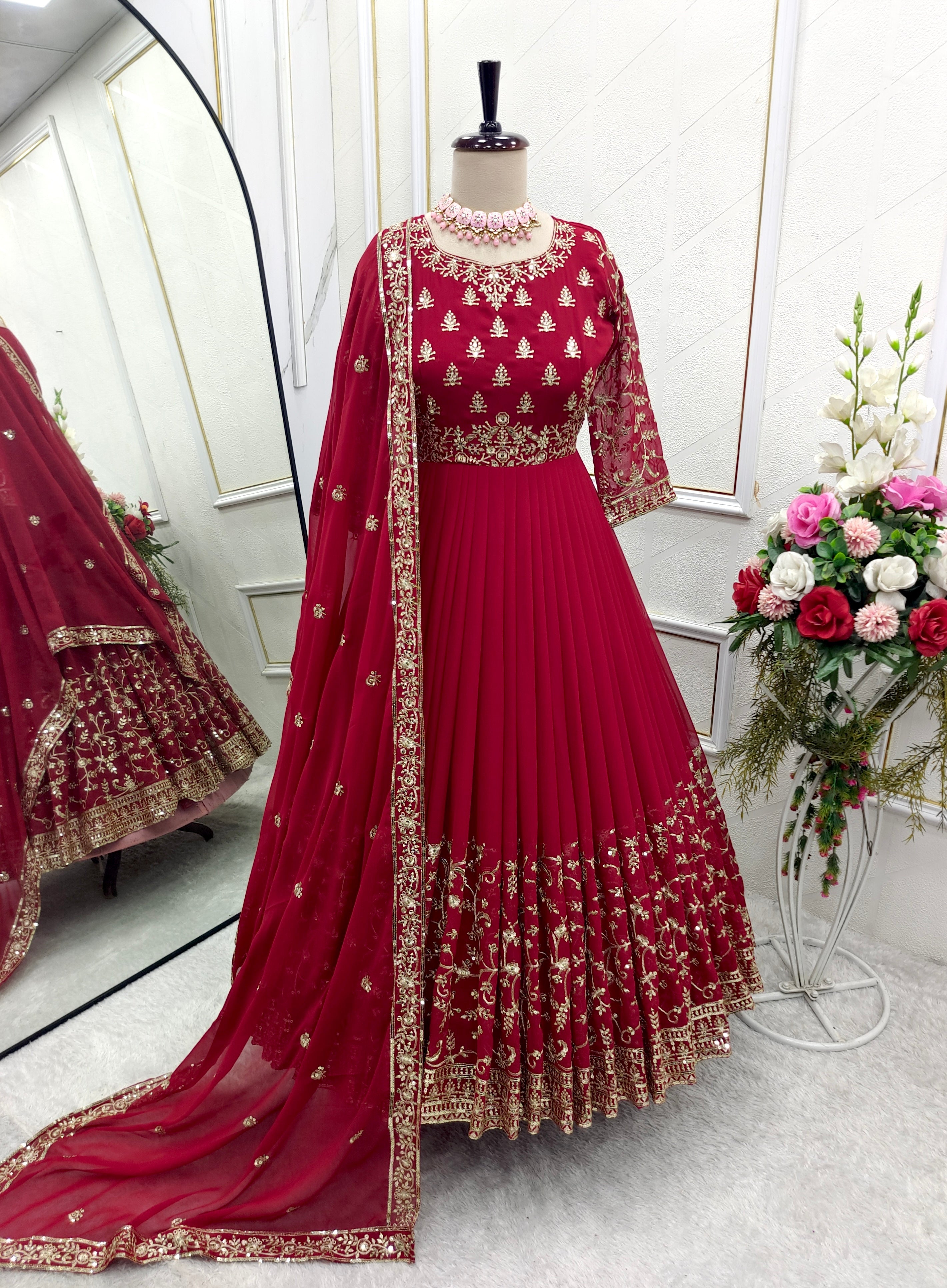Beautiful Party Wear Gown -Pent And Dupatta