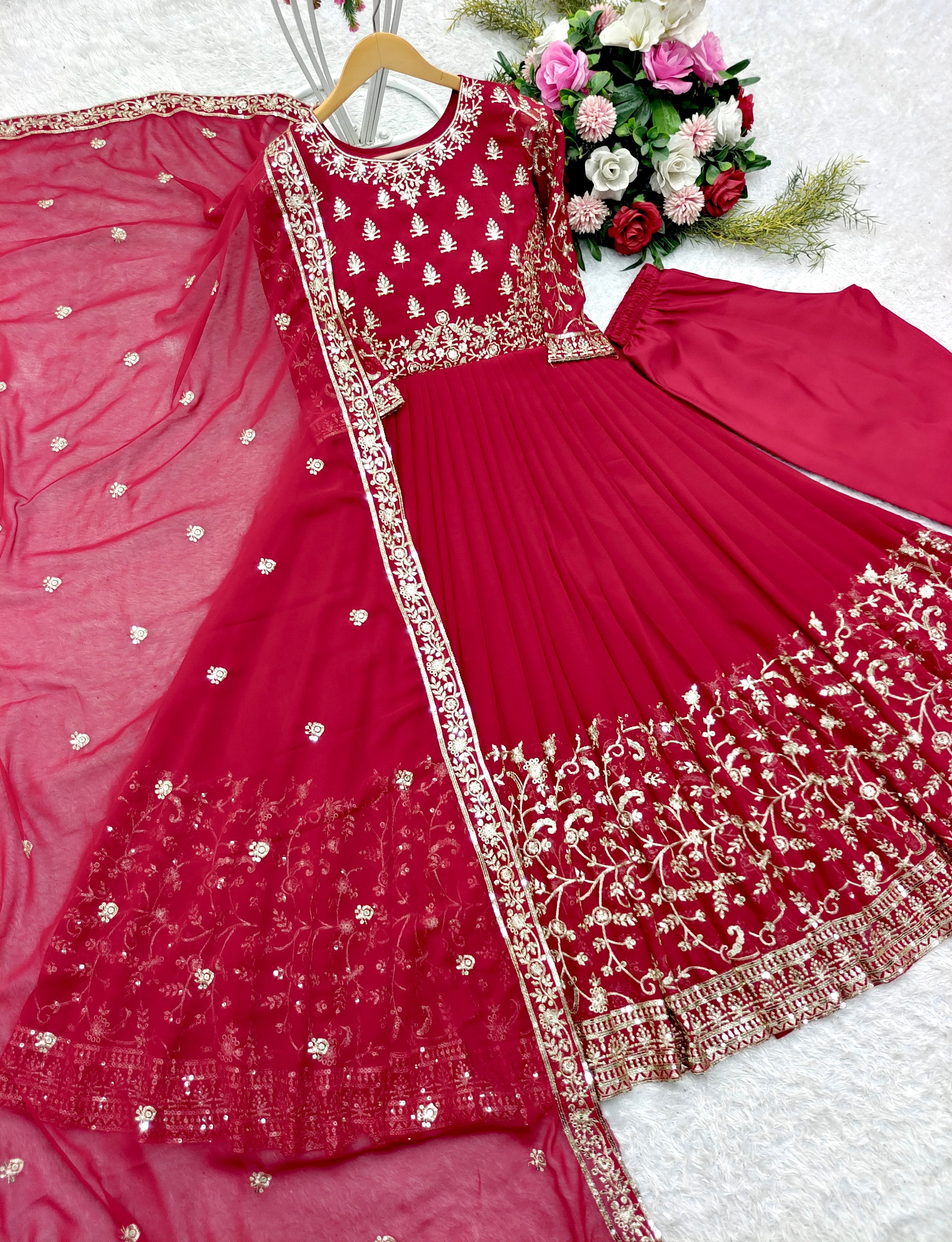 Beautiful Party Wear Gown -Pent And Dupatta