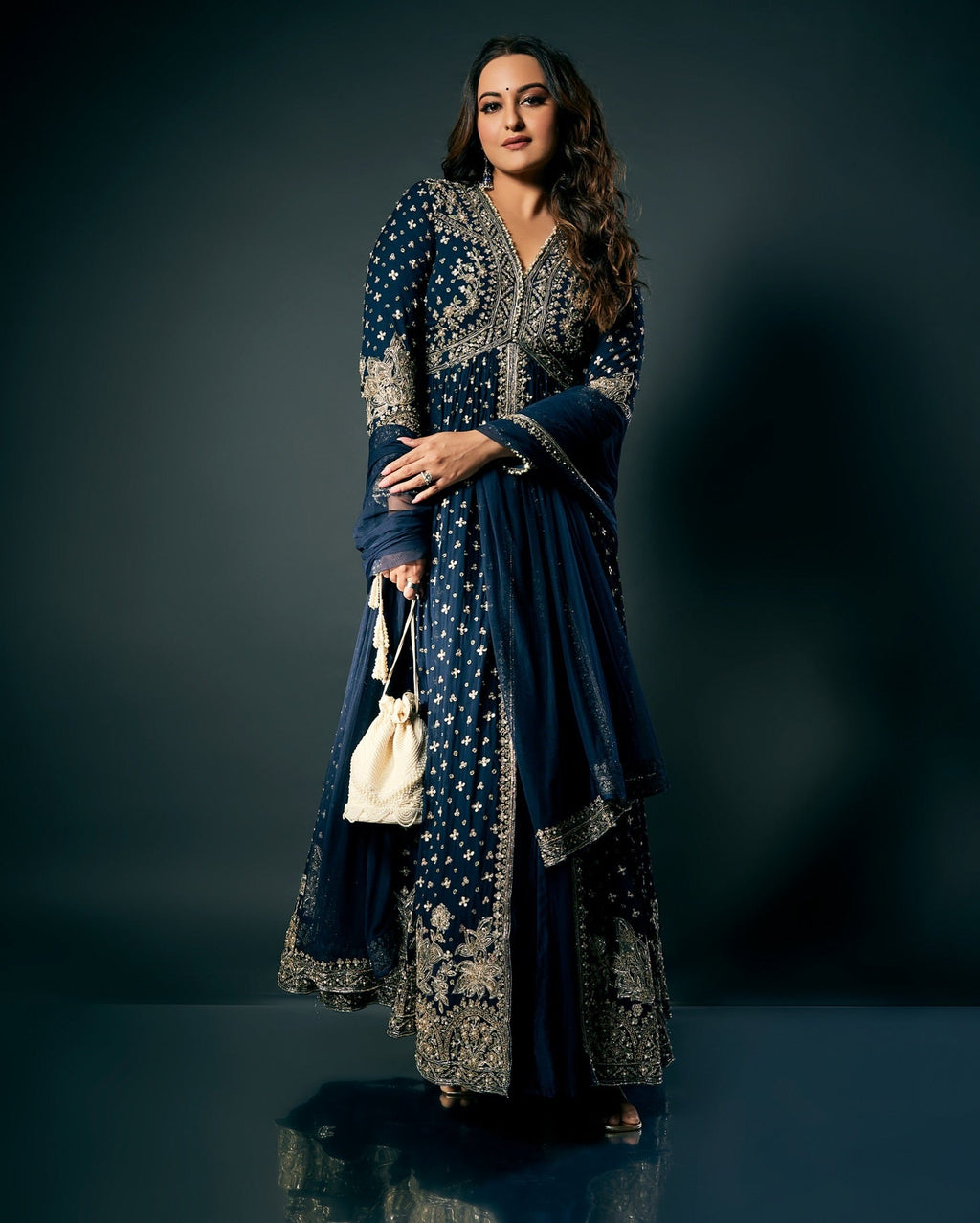 Designer Party Wear Look Gown With Lehenga And Dupatta