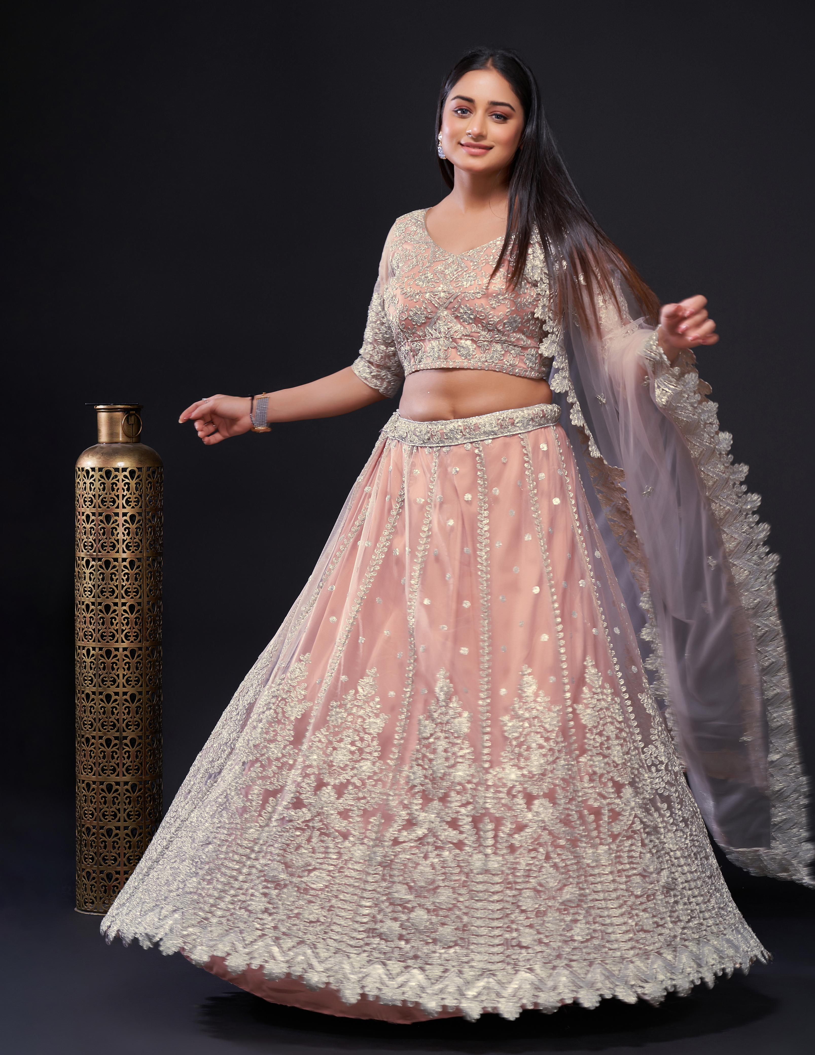 Designer Party Wear Lehenga Choli With Dori & Sequence Work