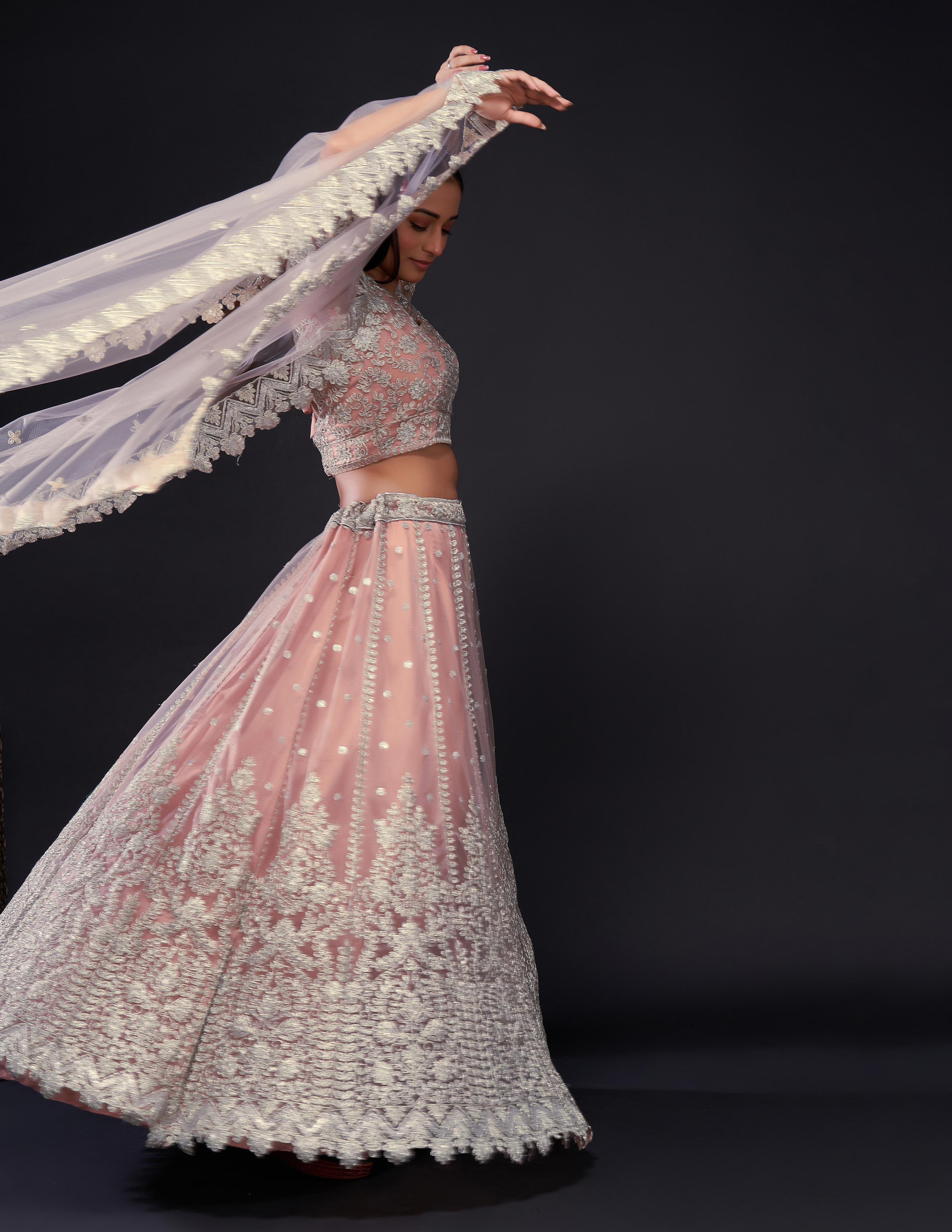 Designer Party Wear Lehenga Choli With Dori & Sequence Work