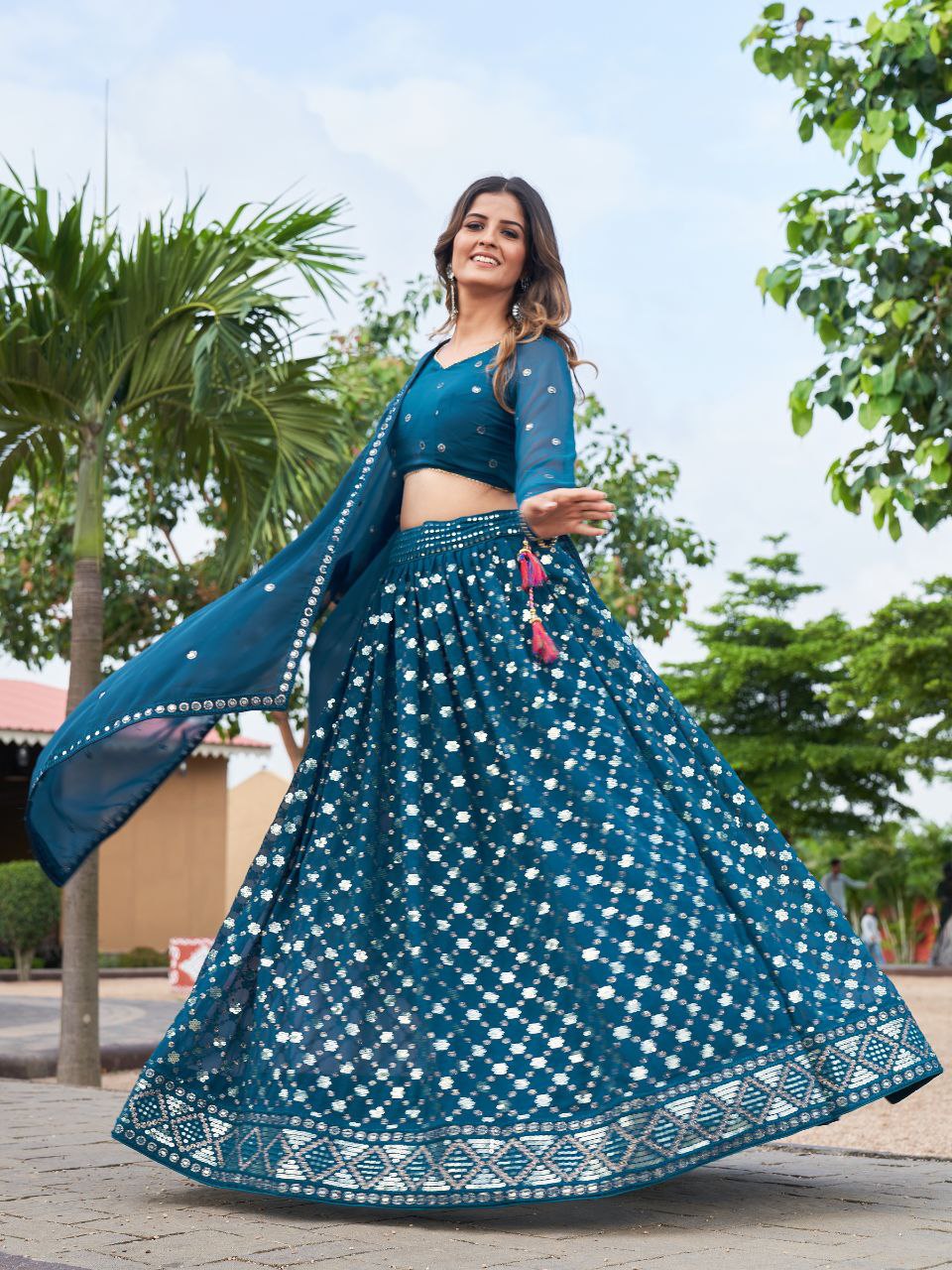 Party Wear Look Designer Lehenga Choli With Sequence Embroidery Work