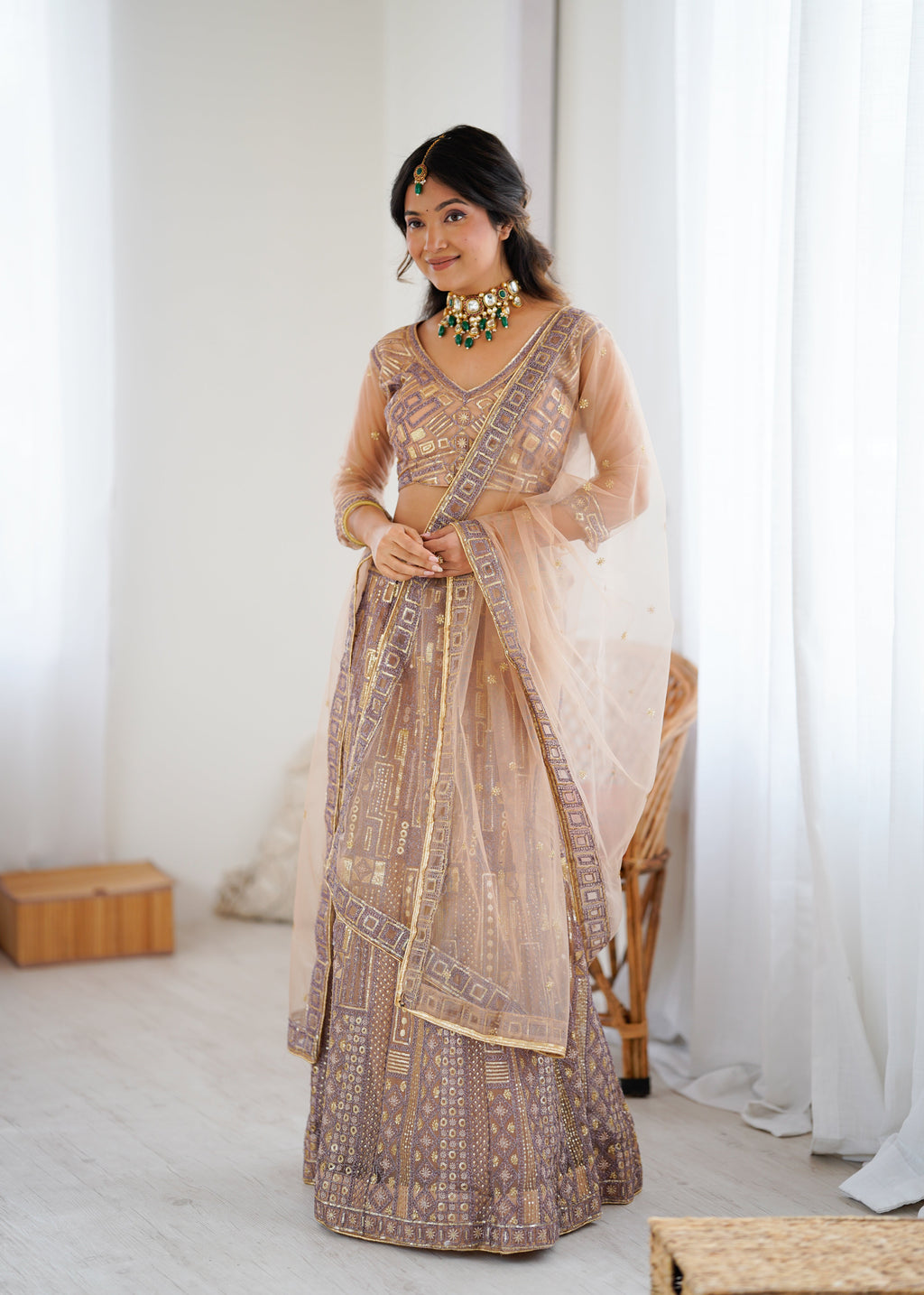 Beautiful Lehenga Choli With Embroidery And Sequins Work