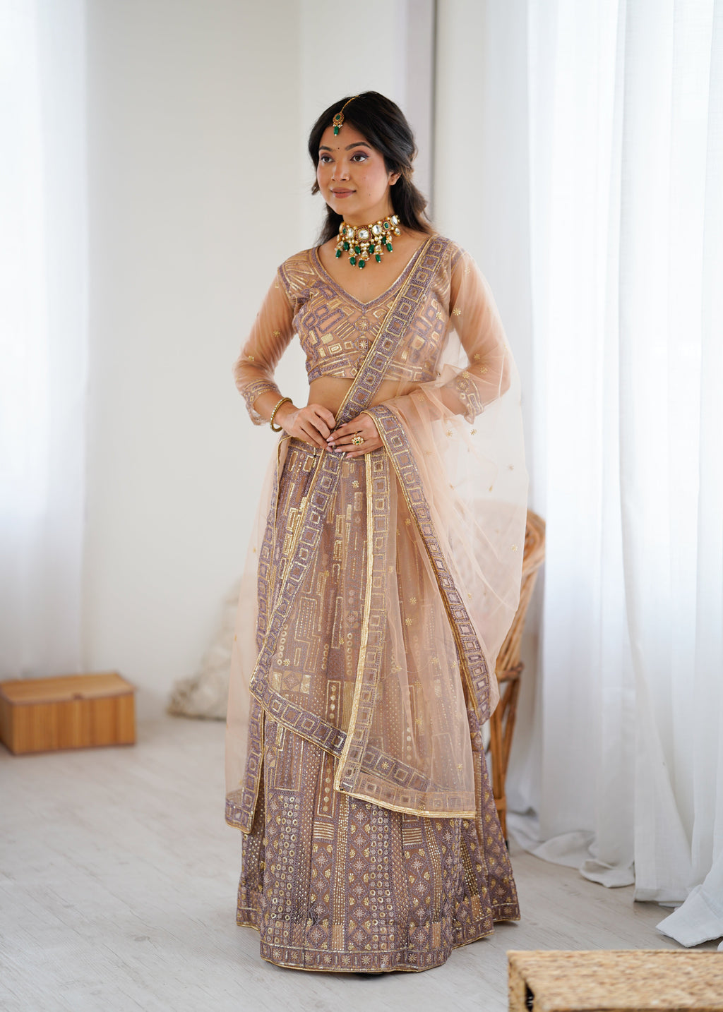 Beautiful Lehenga Choli With Embroidery And Sequins Work