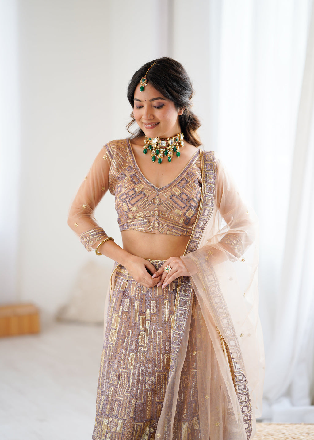 Beautiful Lehenga Choli With Embroidery And Sequins Work