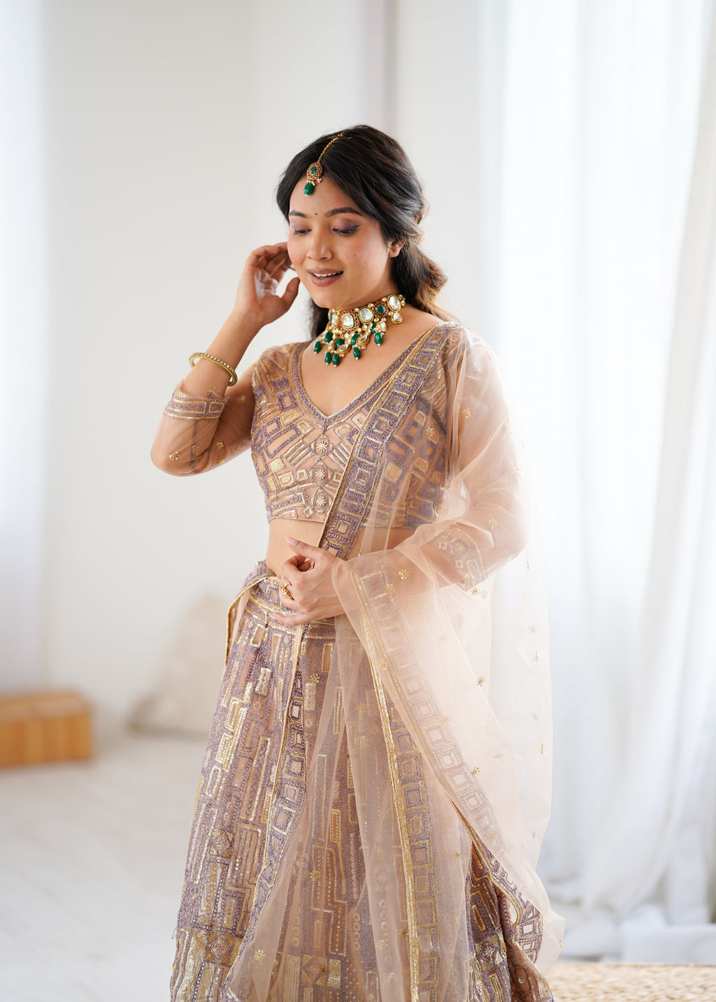 Beautiful Lehenga Choli With Embroidery And Sequins Work