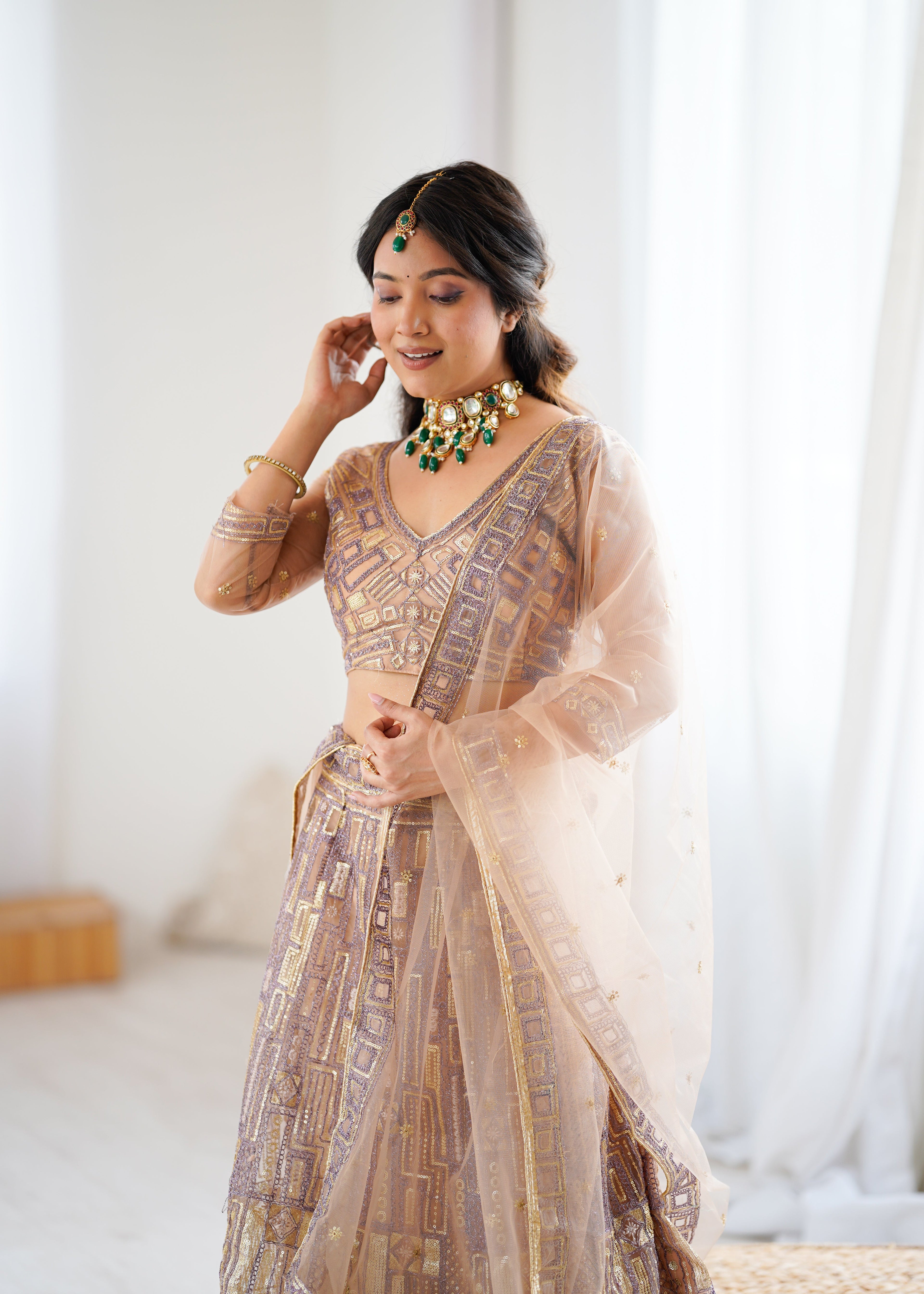 Beautiful Lehenga Choli With Embroidery And Sequins Work