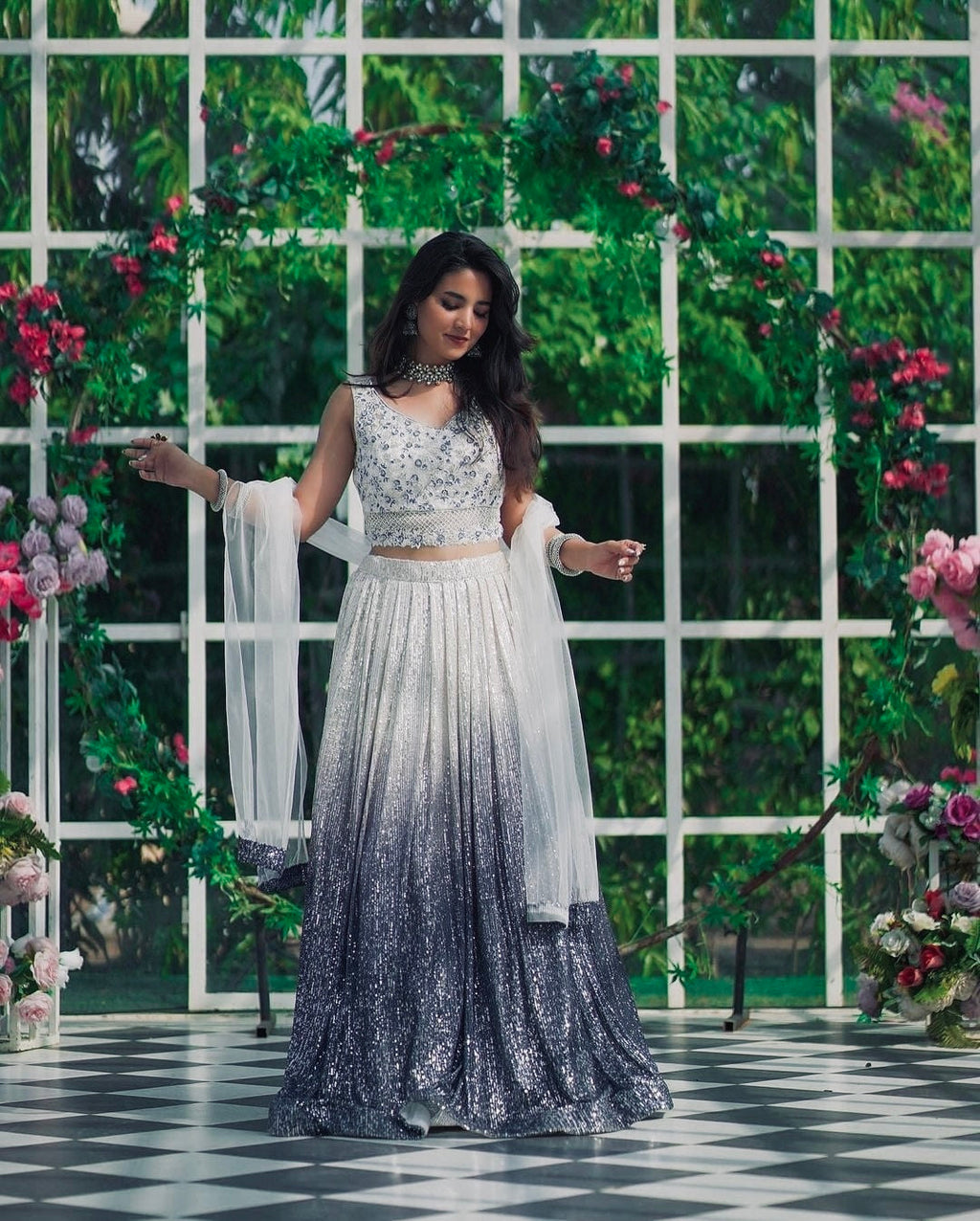Party Wear Look Designer Lehenga Choli With Dori & Sequins Work