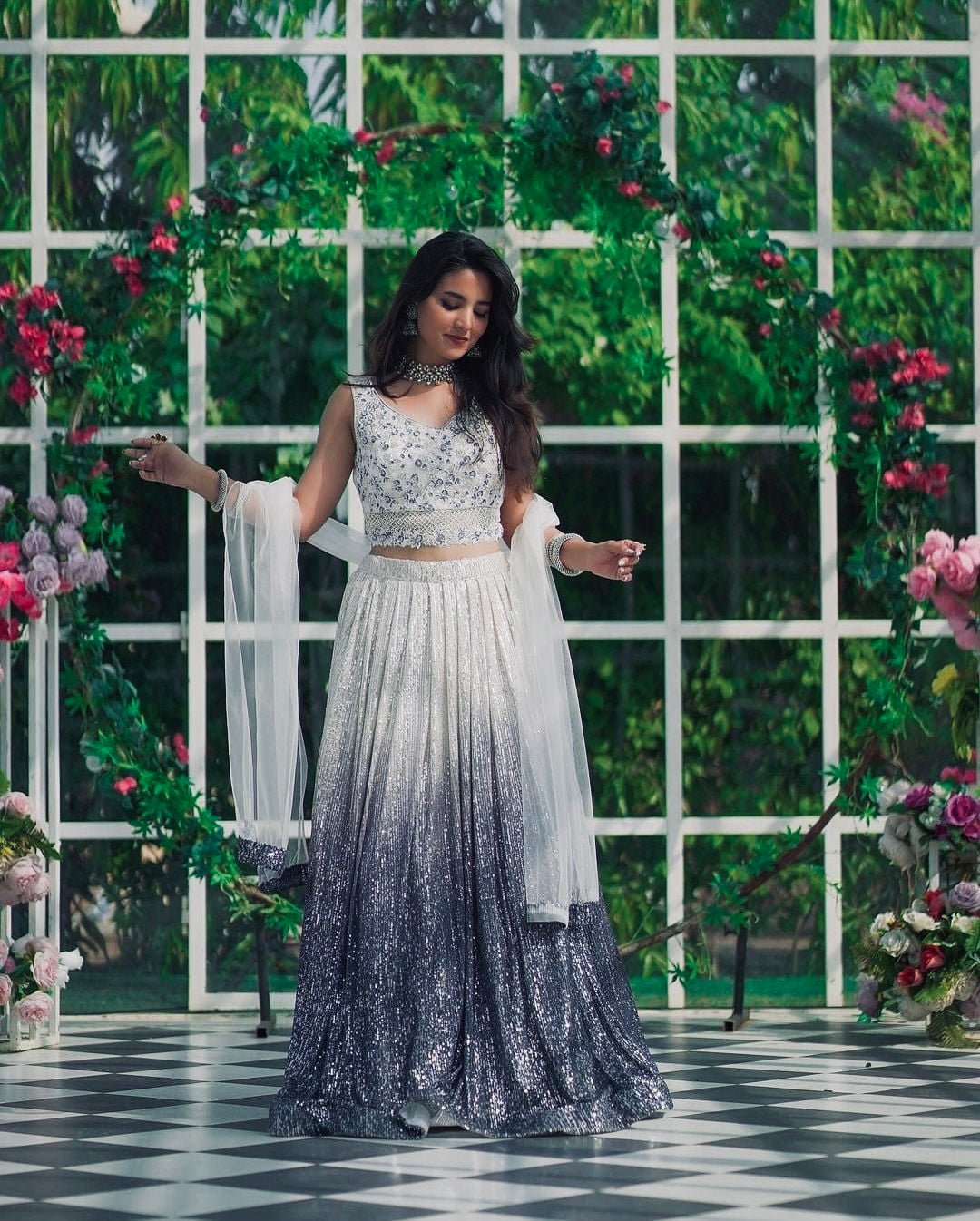 Party Wear Look Designer Lehenga Choli With Dori & Sequins Work