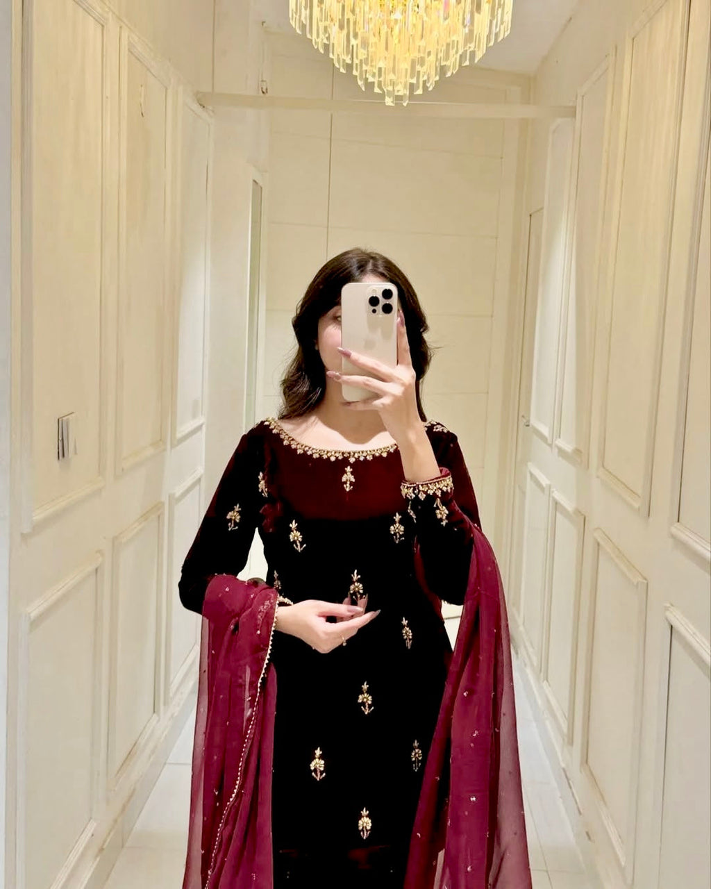 Designer Fancy Party Wear Top Pent And Dupatta