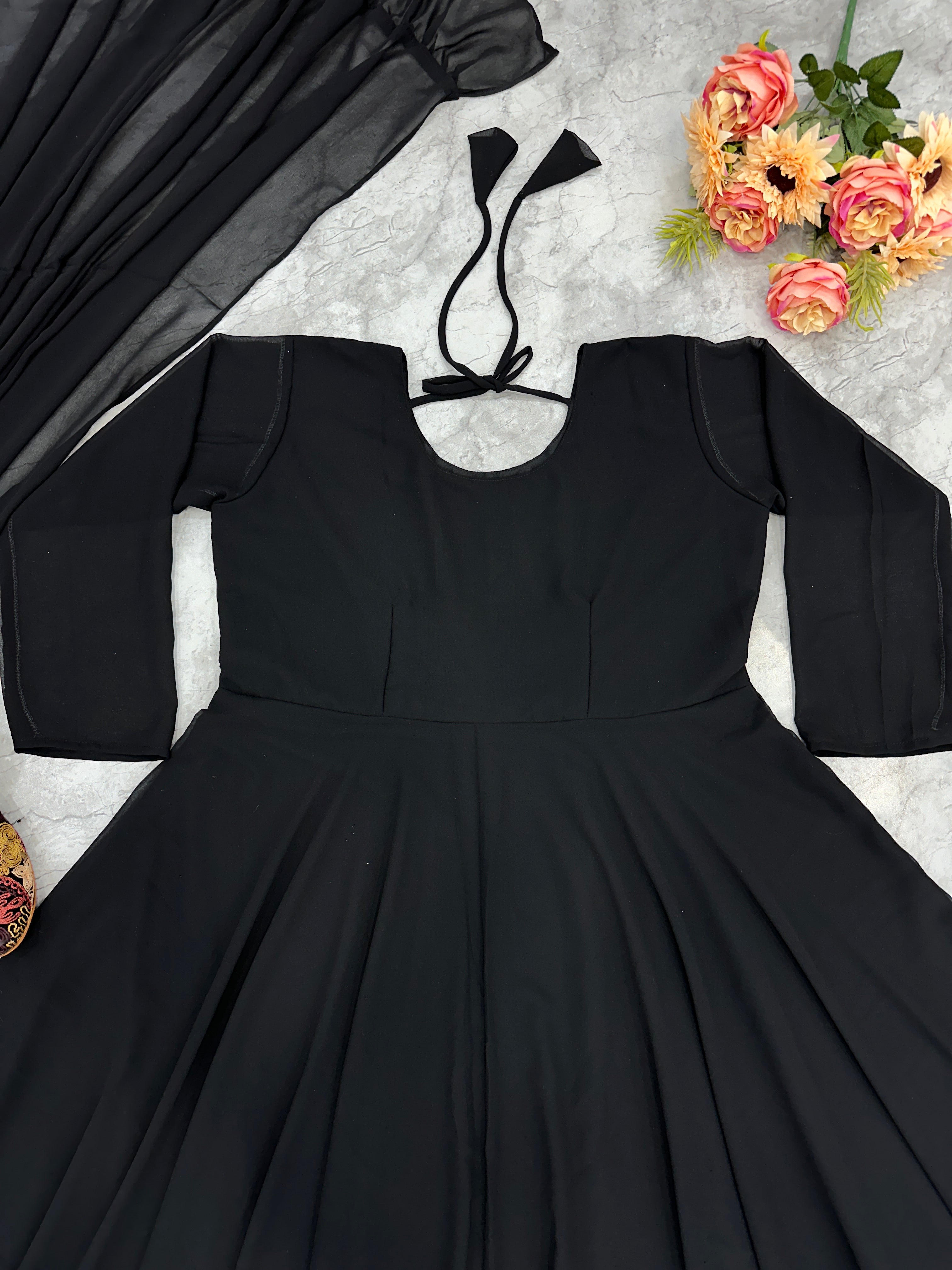 Party Wear Beautiful Anarkali Gown With Pent And Beatifoll Dupatta