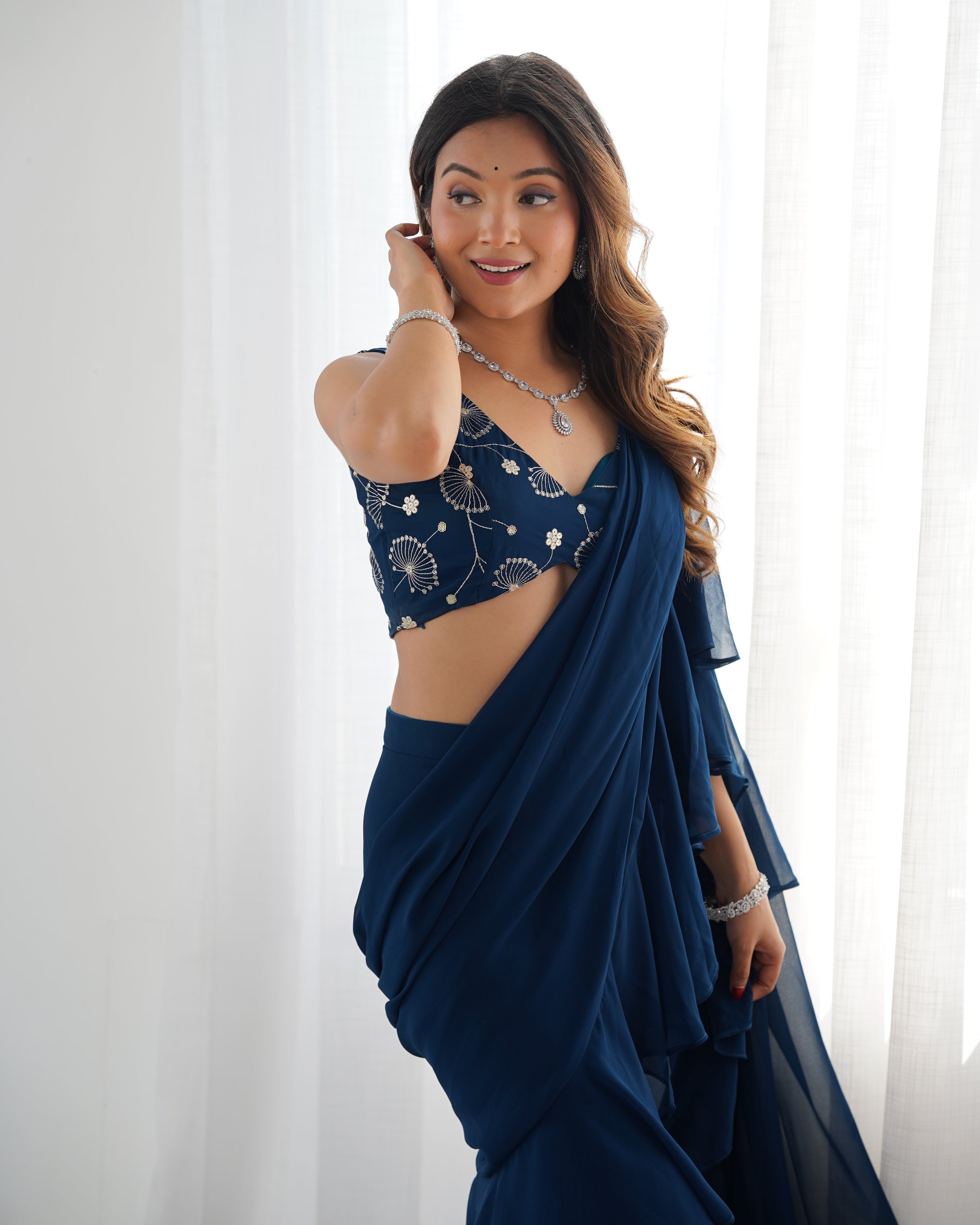 Designer Party Wear Ready To Wear Sharara Saree