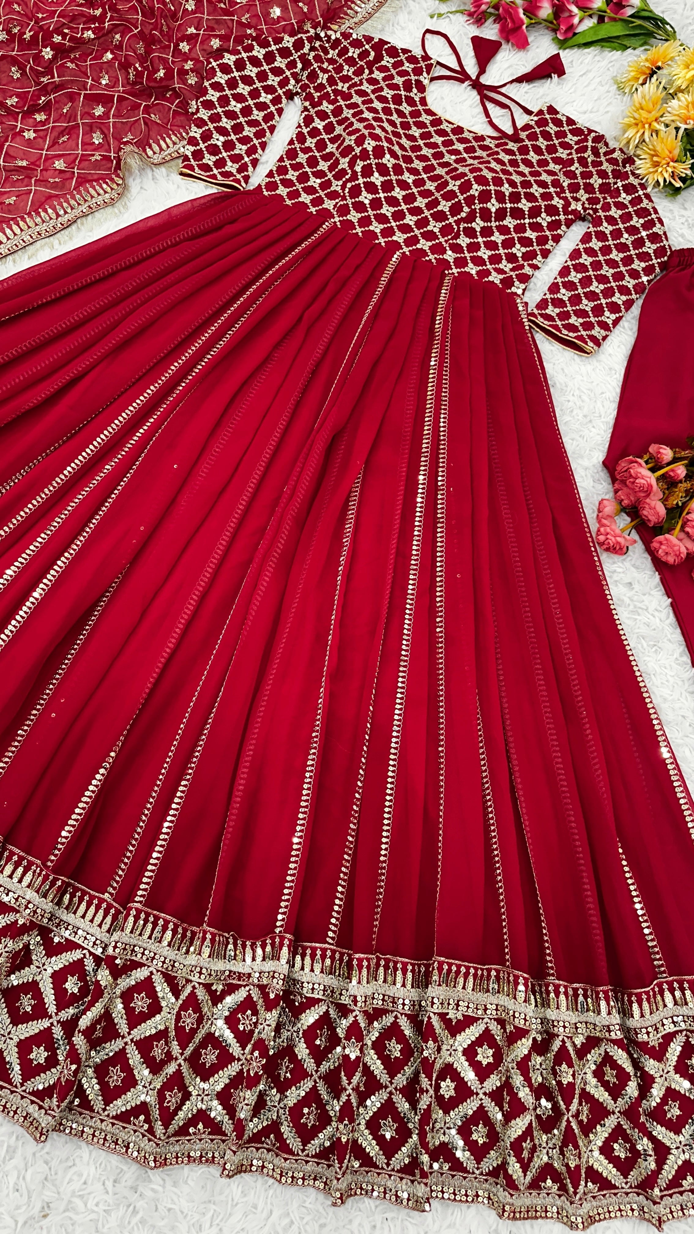 Designer Party Wear Look Top With Bottom And Dupatta