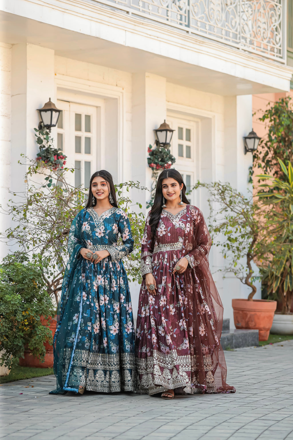 Party Wear Look Gown With Bottom & Dupatta Set