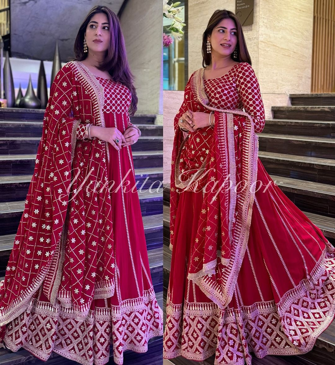 Designer Party Wear Look Top With Bottom And Dupatta