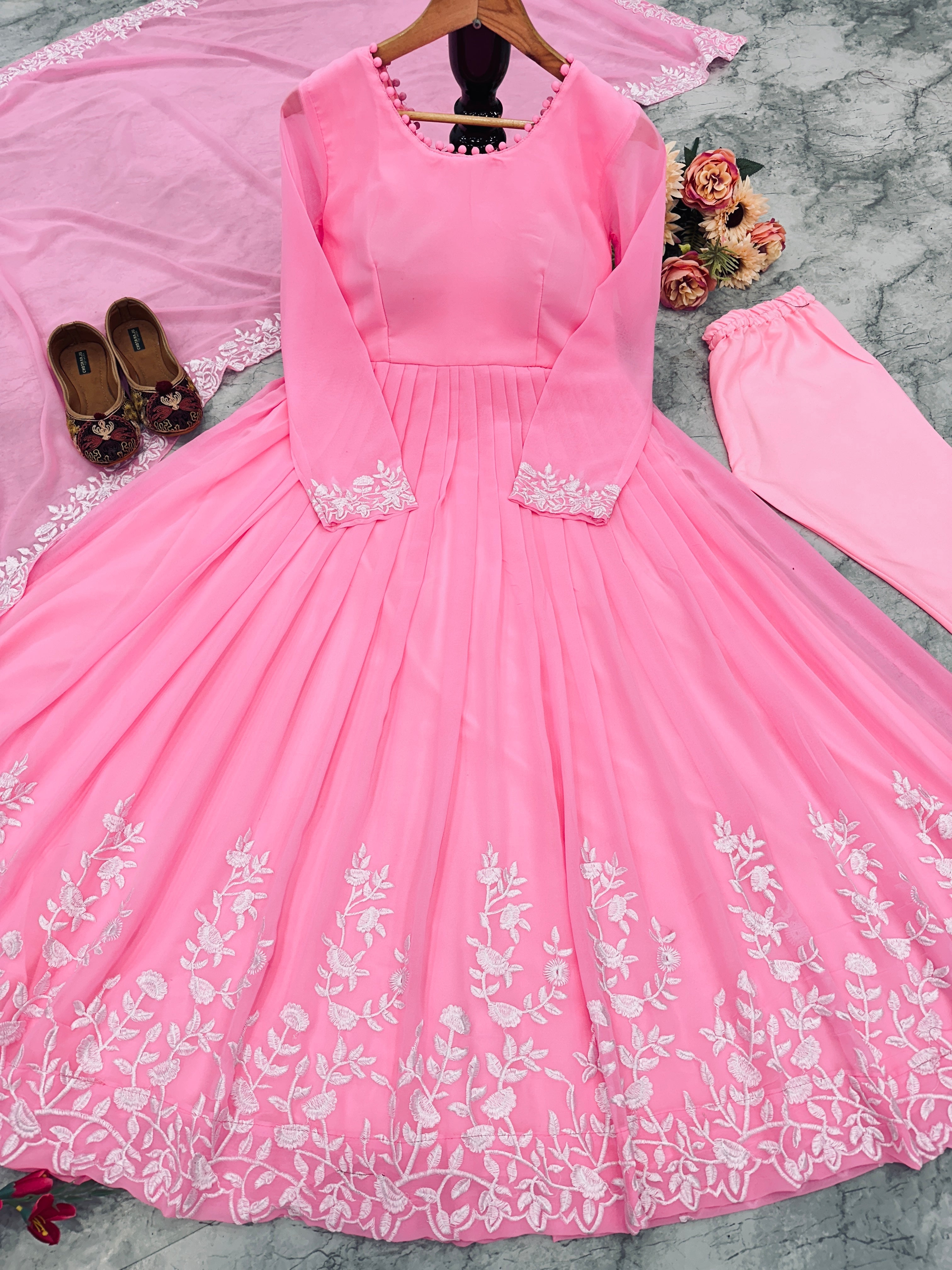 Designer Party Wear Look Gown With Pent And Dupatta