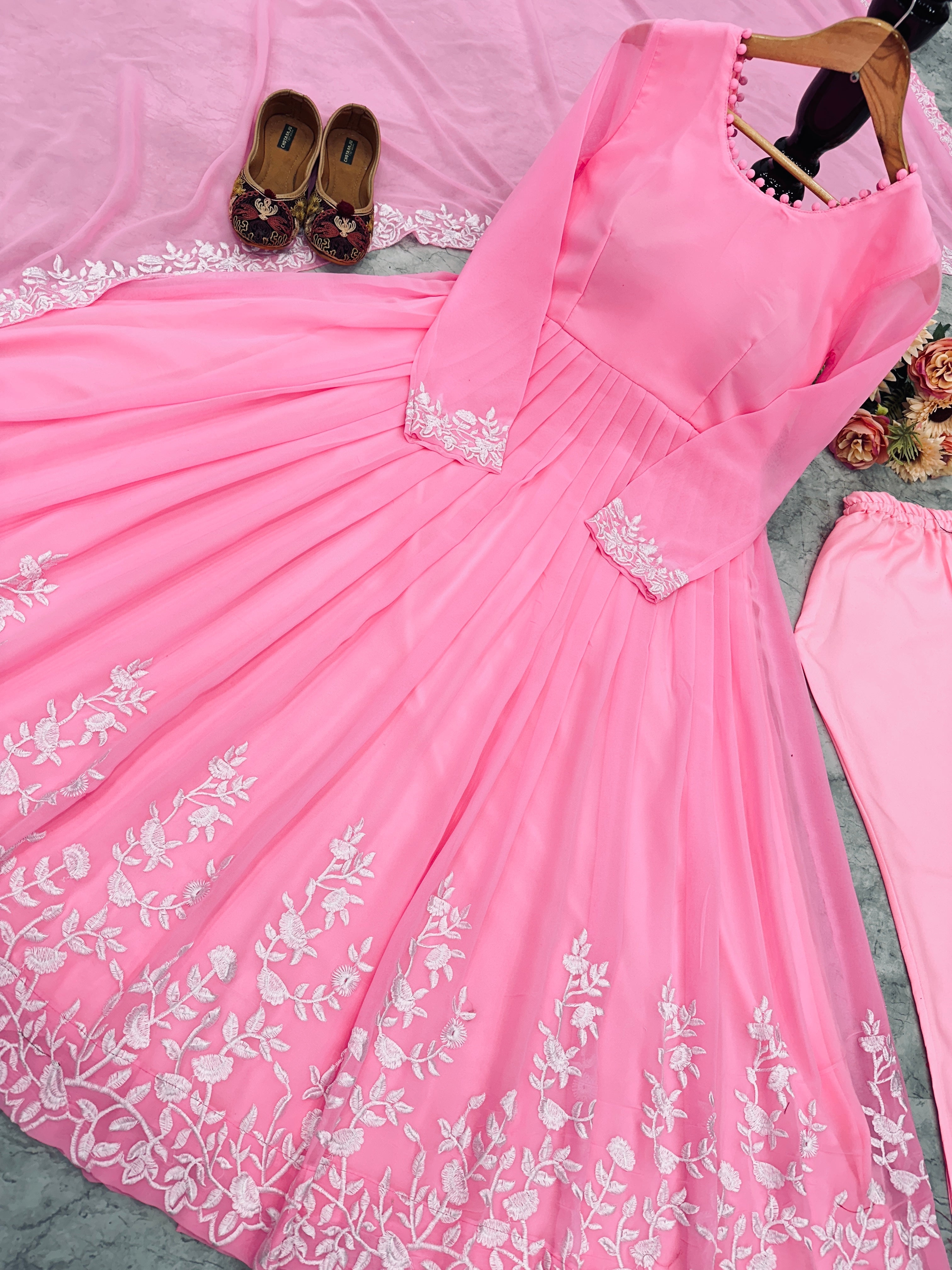 Designer Party Wear Look Gown With Pent And Dupatta