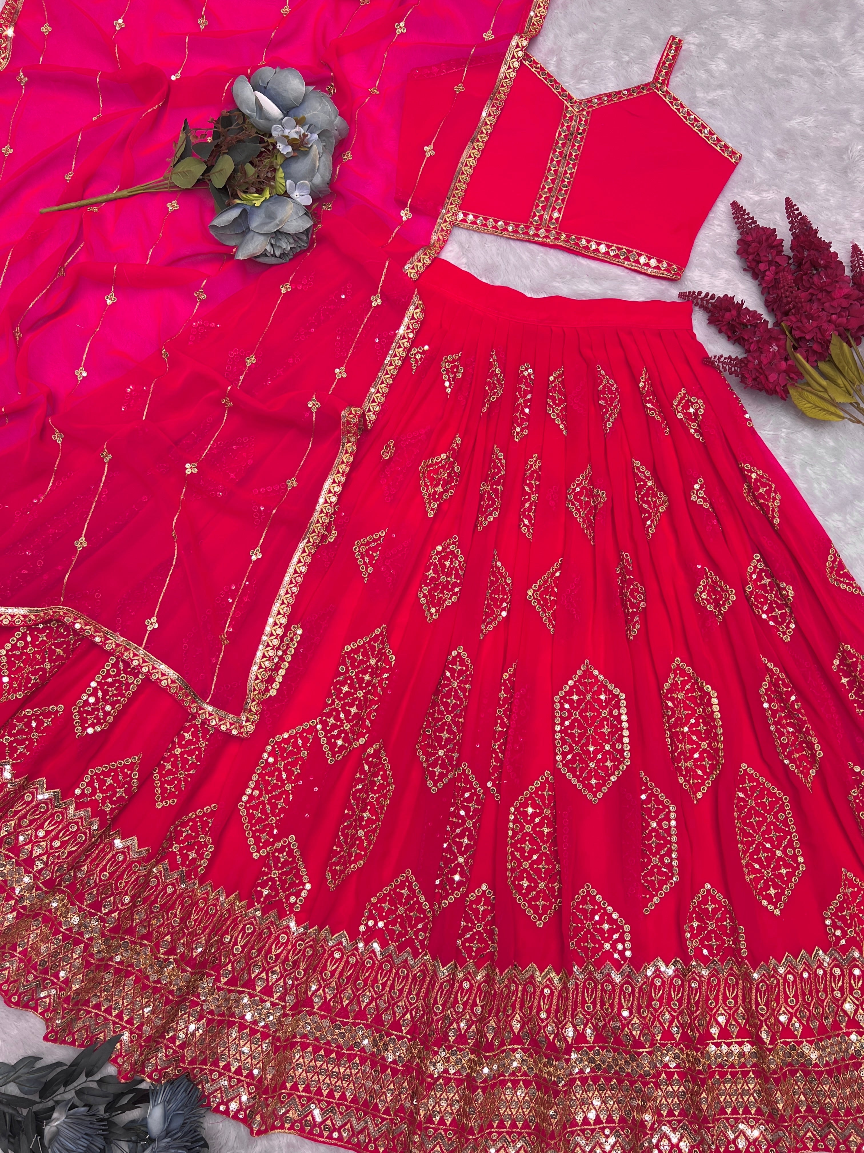 Party Wear Designer Lehenga Choli With Beautiful Embroidery Work