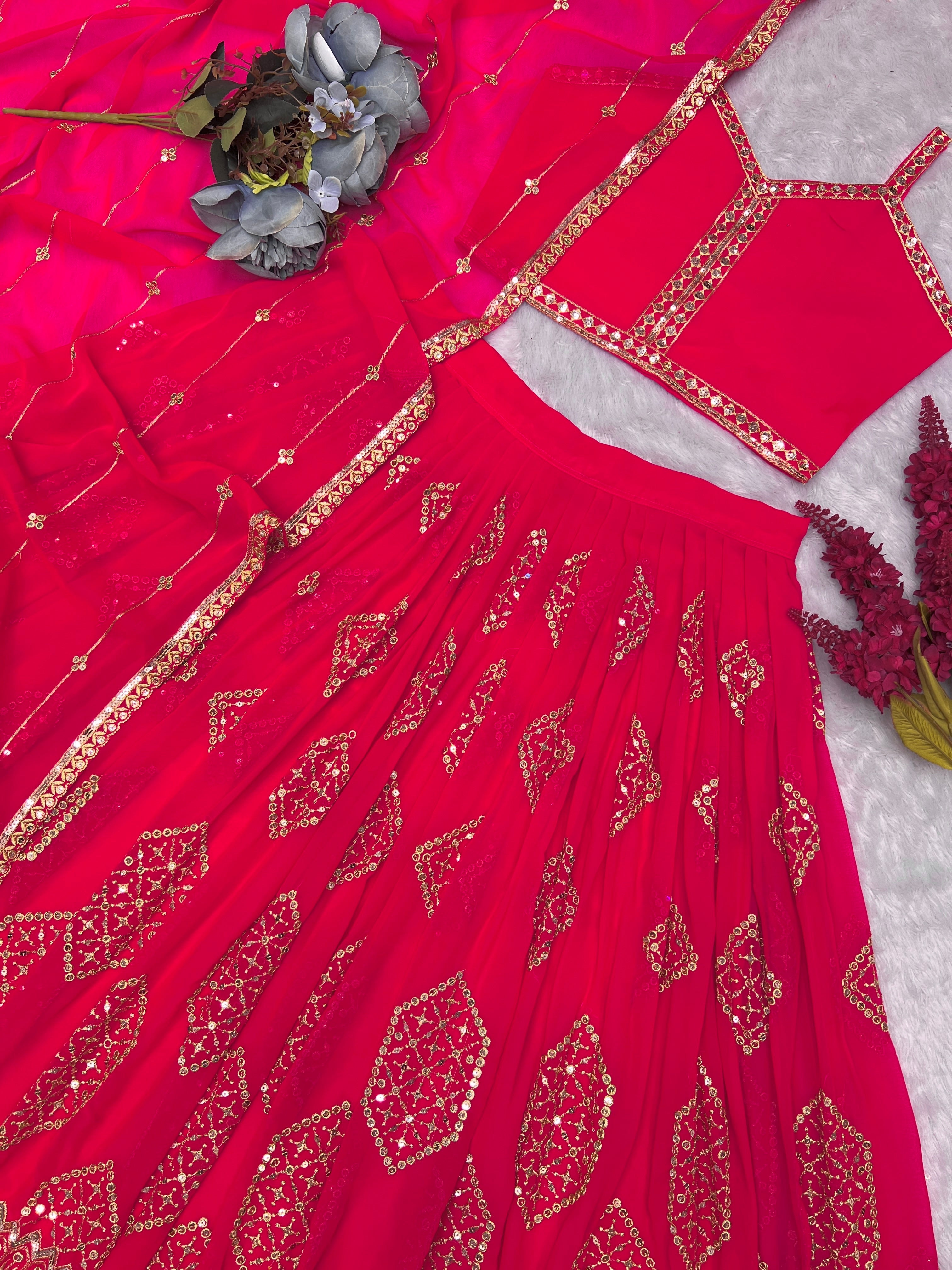 Party Wear Designer Lehenga Choli With Beautiful Embroidery Work