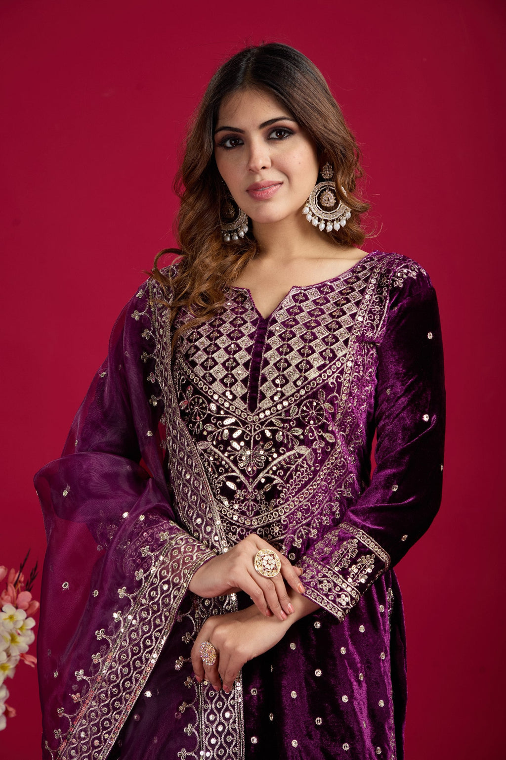 Designer Party Wear Look Top-Dupatta And Bottom