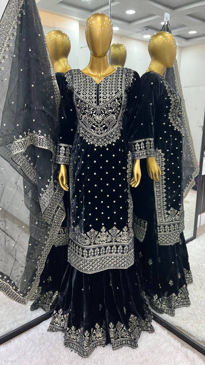 Designer Party Wear Look Top-Dupatta And Bottom