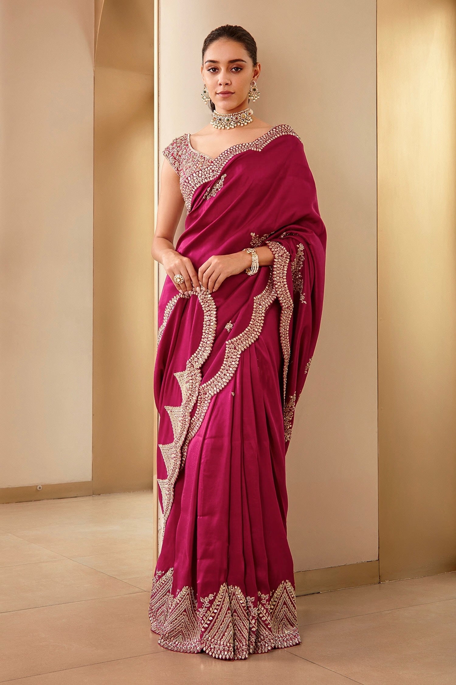 Designer Party Wear Saree With Embroidery Coding & Sequins Work