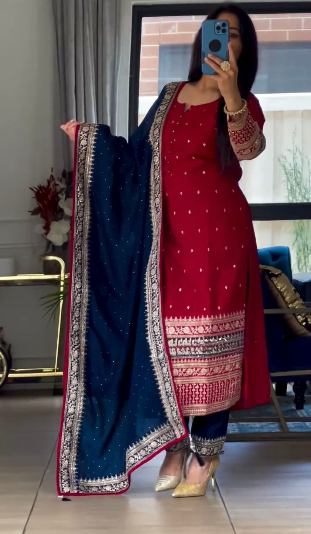 Designer Party Wear Look New Top Bottom With Dupatta