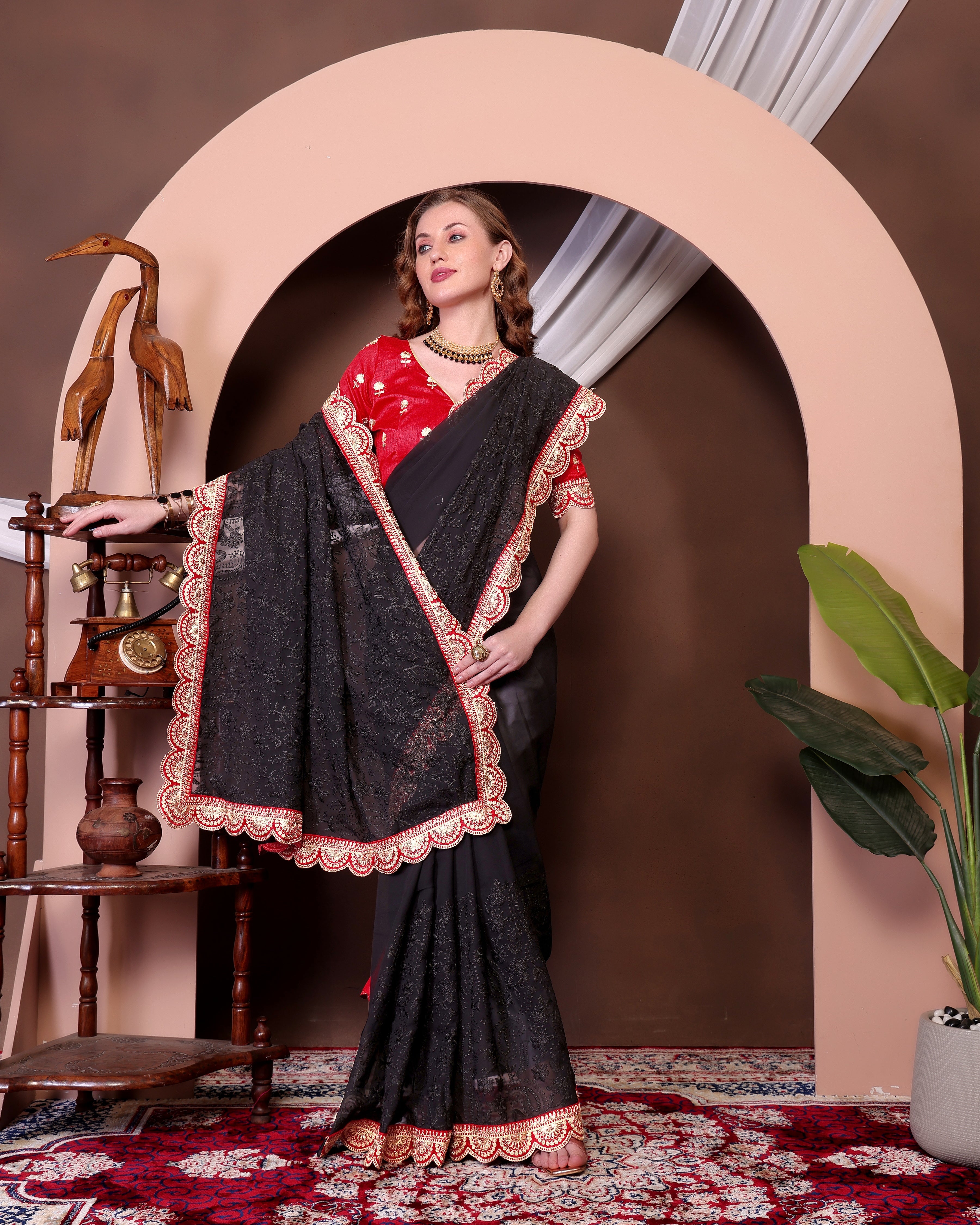 Party Wear Beautiful Saree With Embroidery Sequins Work