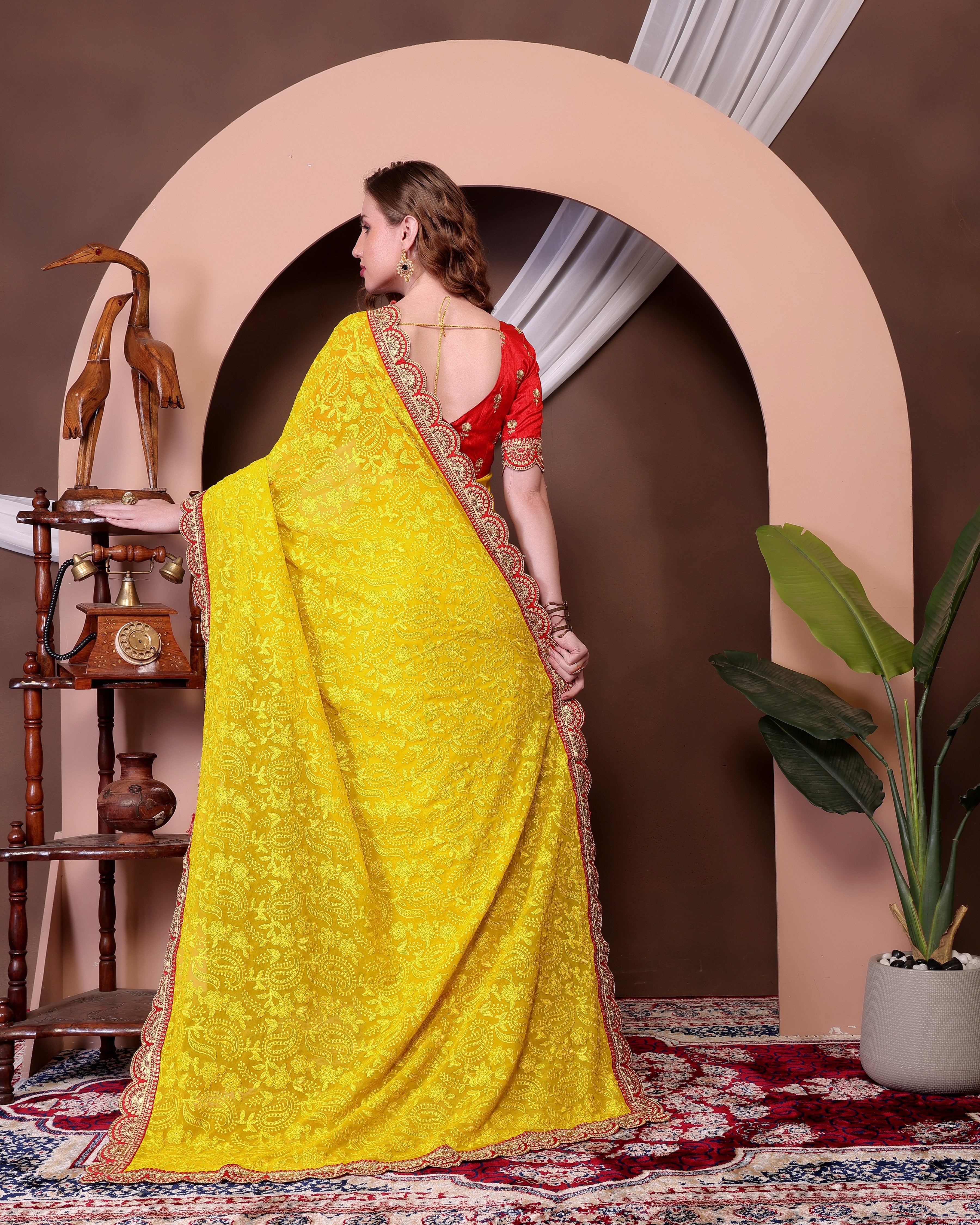 Party Wear Beautiful Saree With Embroidery Sequins Work
