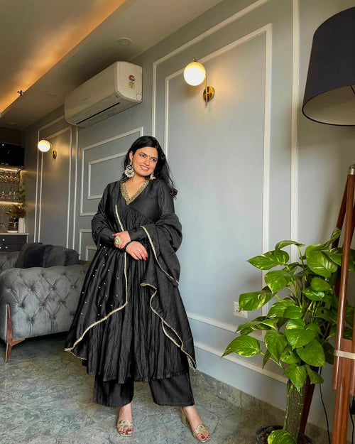 Alia cut Anarkali Gown, Dupatta & Bottom Set