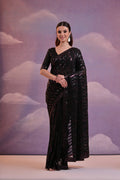 Party Wear Beautiful Saree With Sequence Embroidery Work