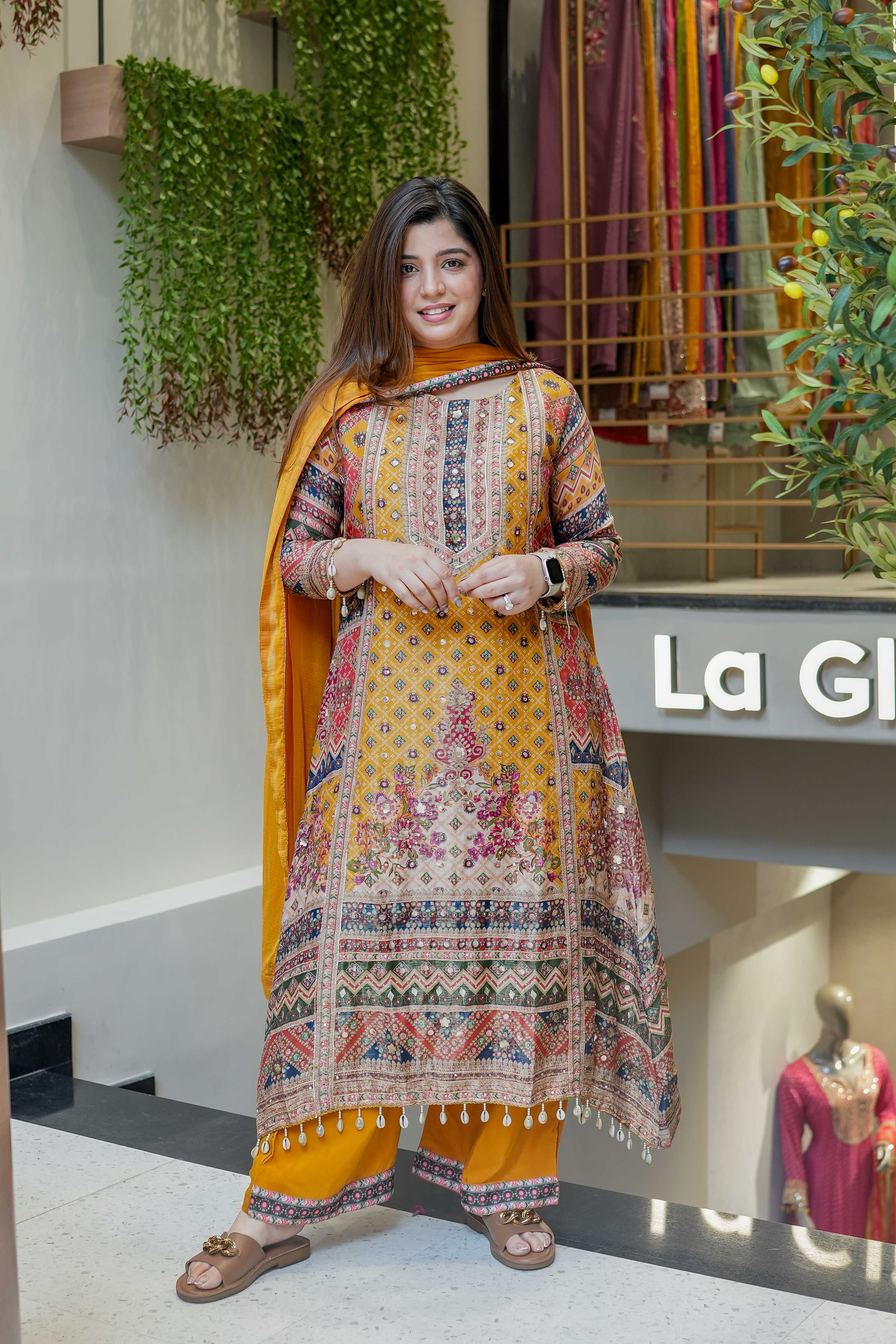 Party Wear Look Designer Top-Bottom And Beautiful Dupatta