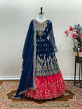 Beautiful Party Wear Look Heavy Faux Georgette Top Lehenga & Dupatta Set