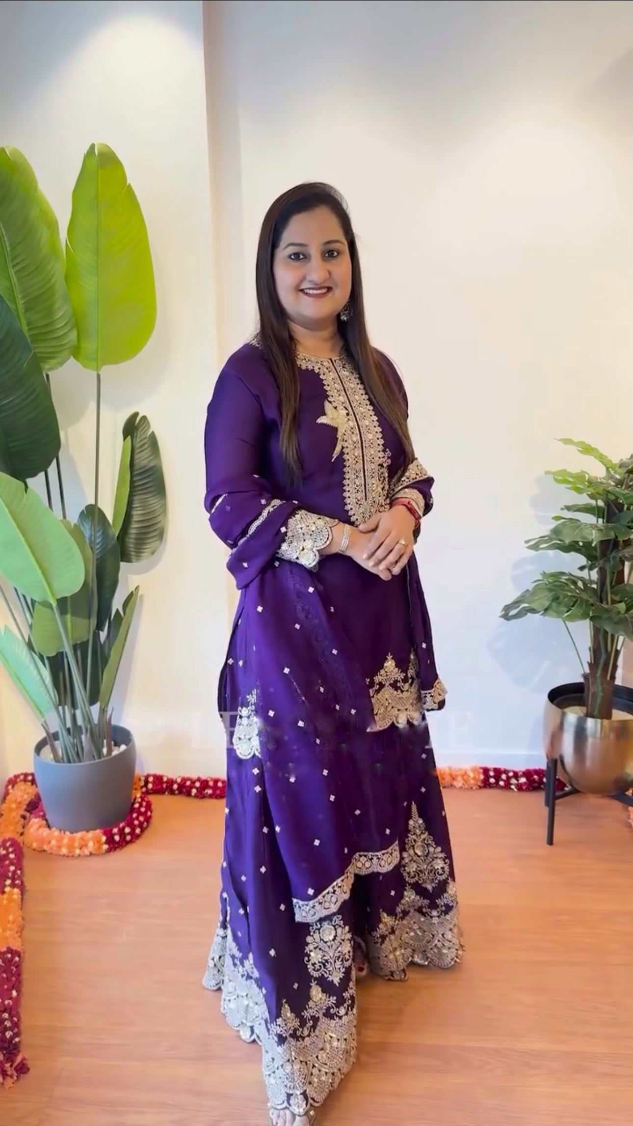 Beautiful Top-sharara And Dupatta With Heavy Embroidery Sequence Work