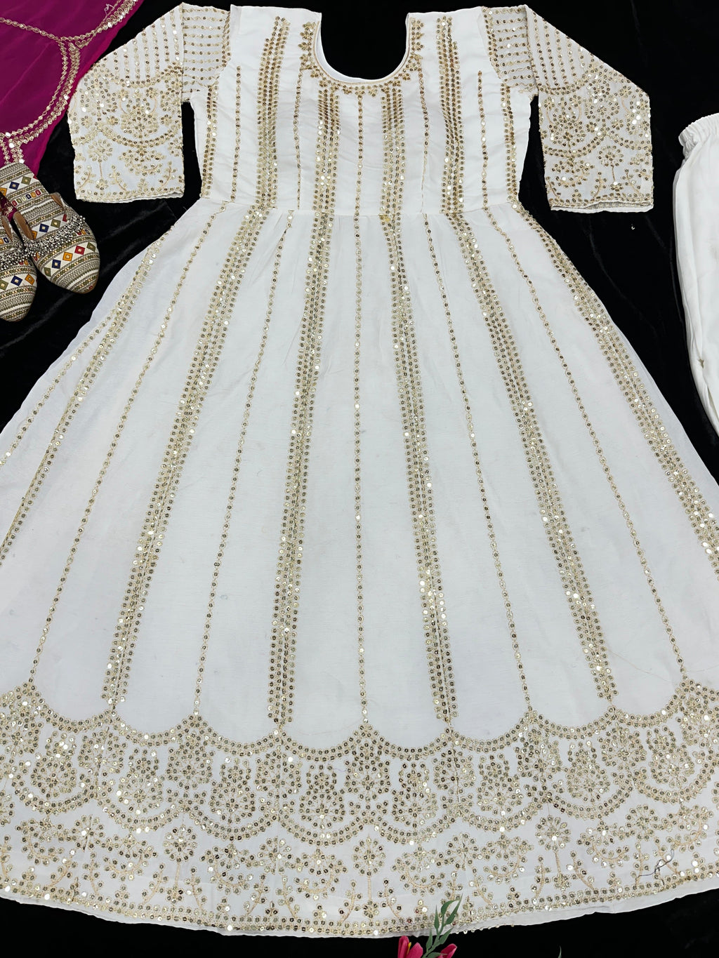 Beautiful Party Wear Anarkali Gown With Pent And Dupatta