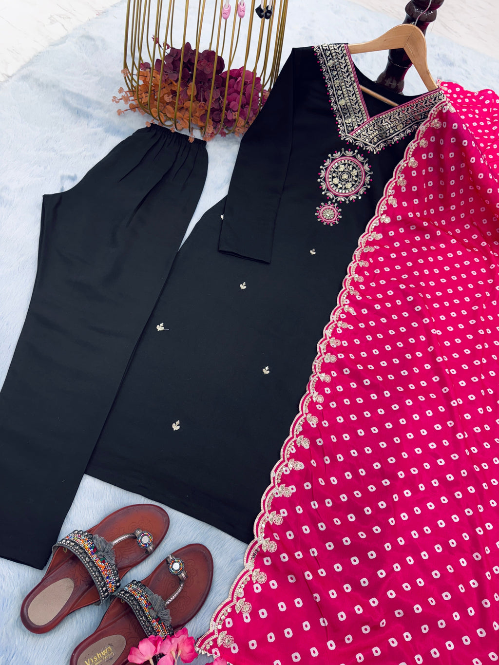 Designer Party Wear Look Top Bottom & Dupatta Set