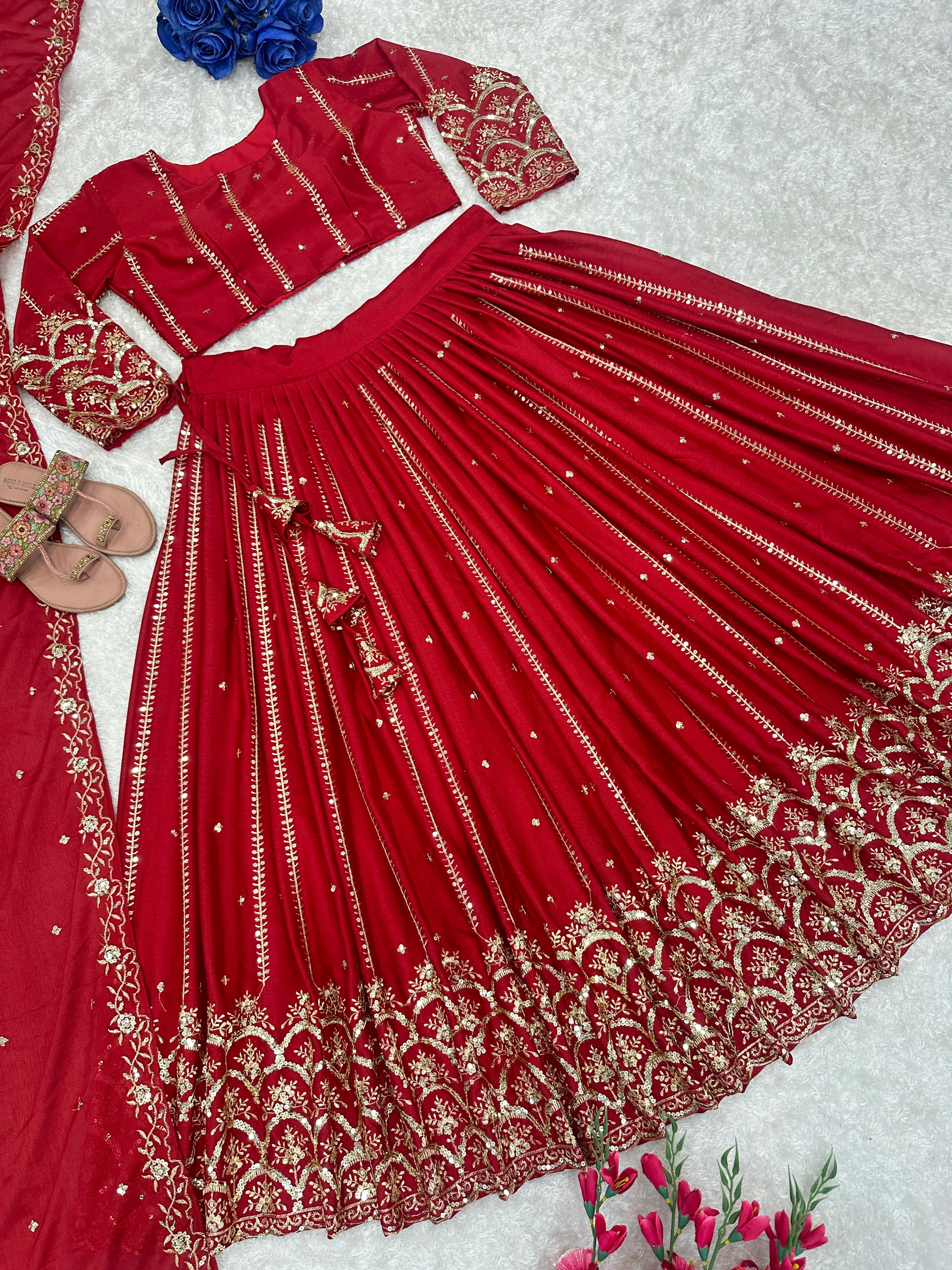 Beautiful Party Wear Lehenga Choli With Heavy Embroidery Work