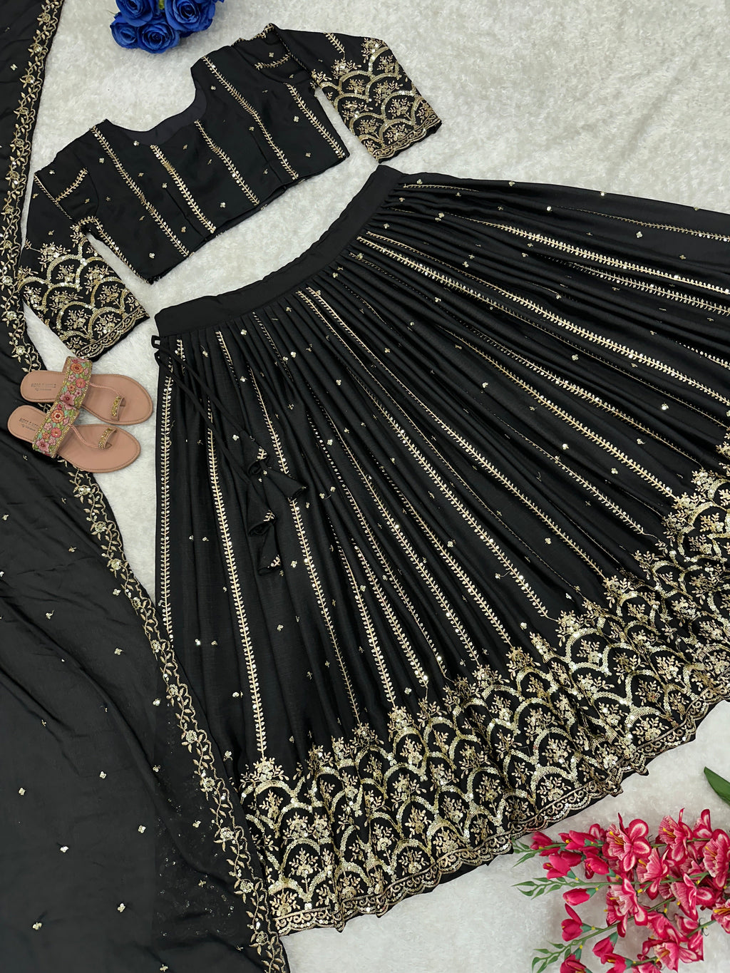 Beautiful Party Wear Lehenga Choli With Heavy Embroidery Work