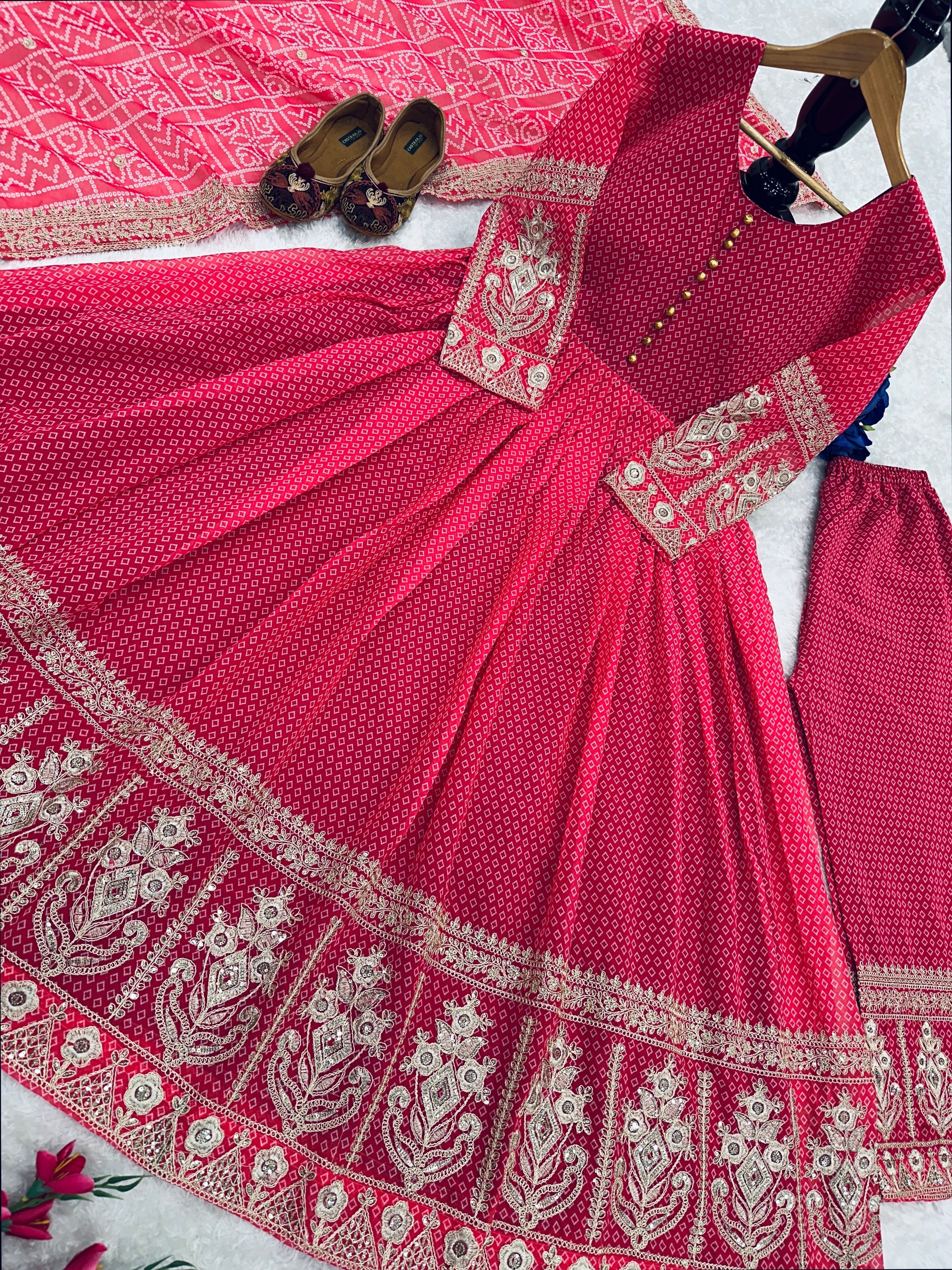 Designer Party Wear Look Gown With Pent And Dupatta